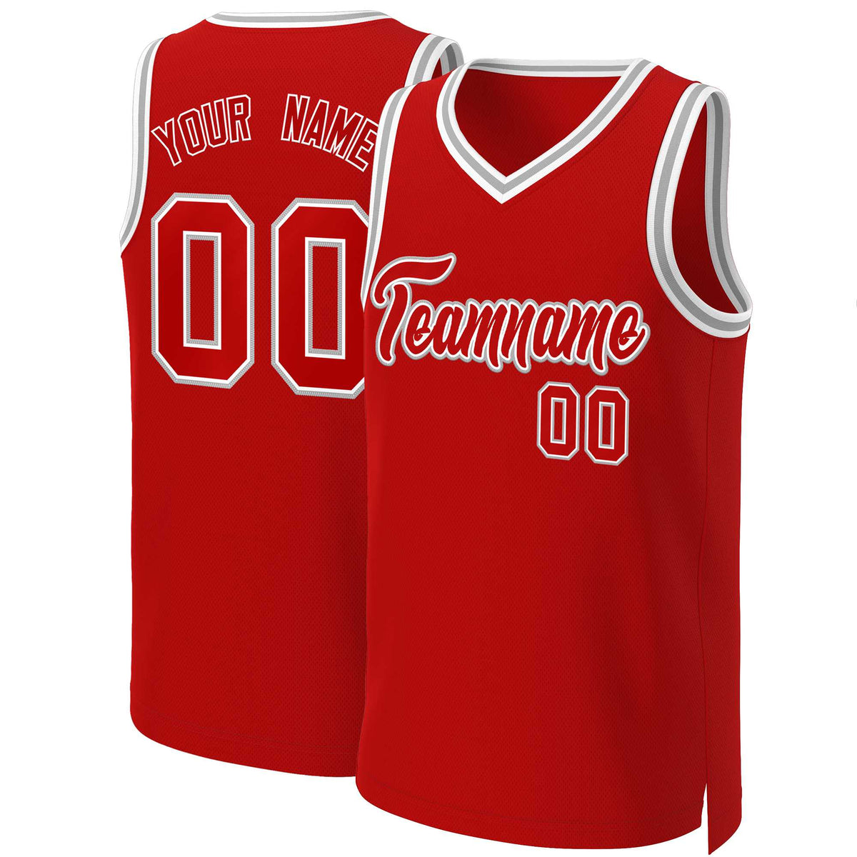 Custom White Red Classic Tops Basketball Jersey | KXKSHOP
