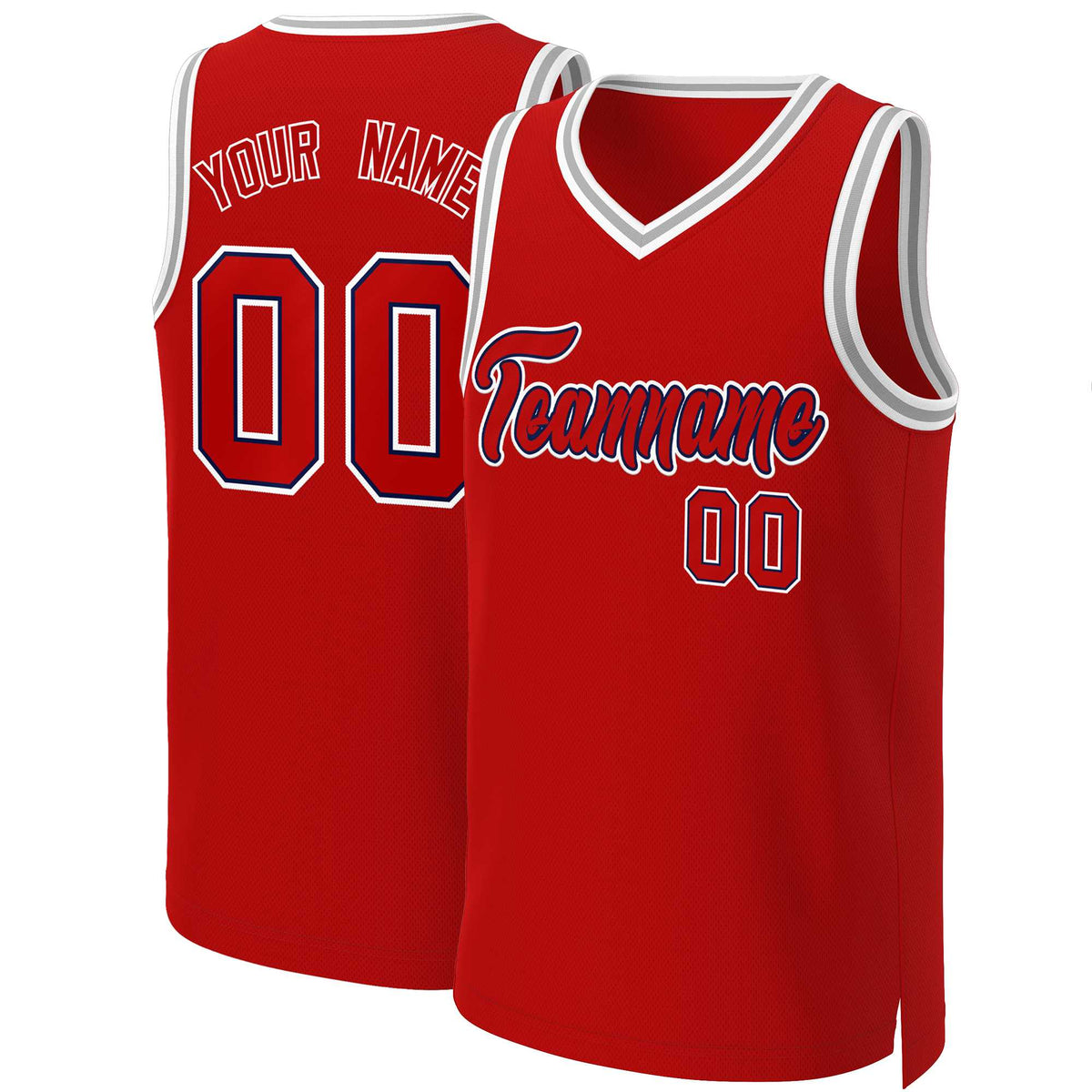 Custom White Red Classic Tops Basketball Jersey | KXKSHOP