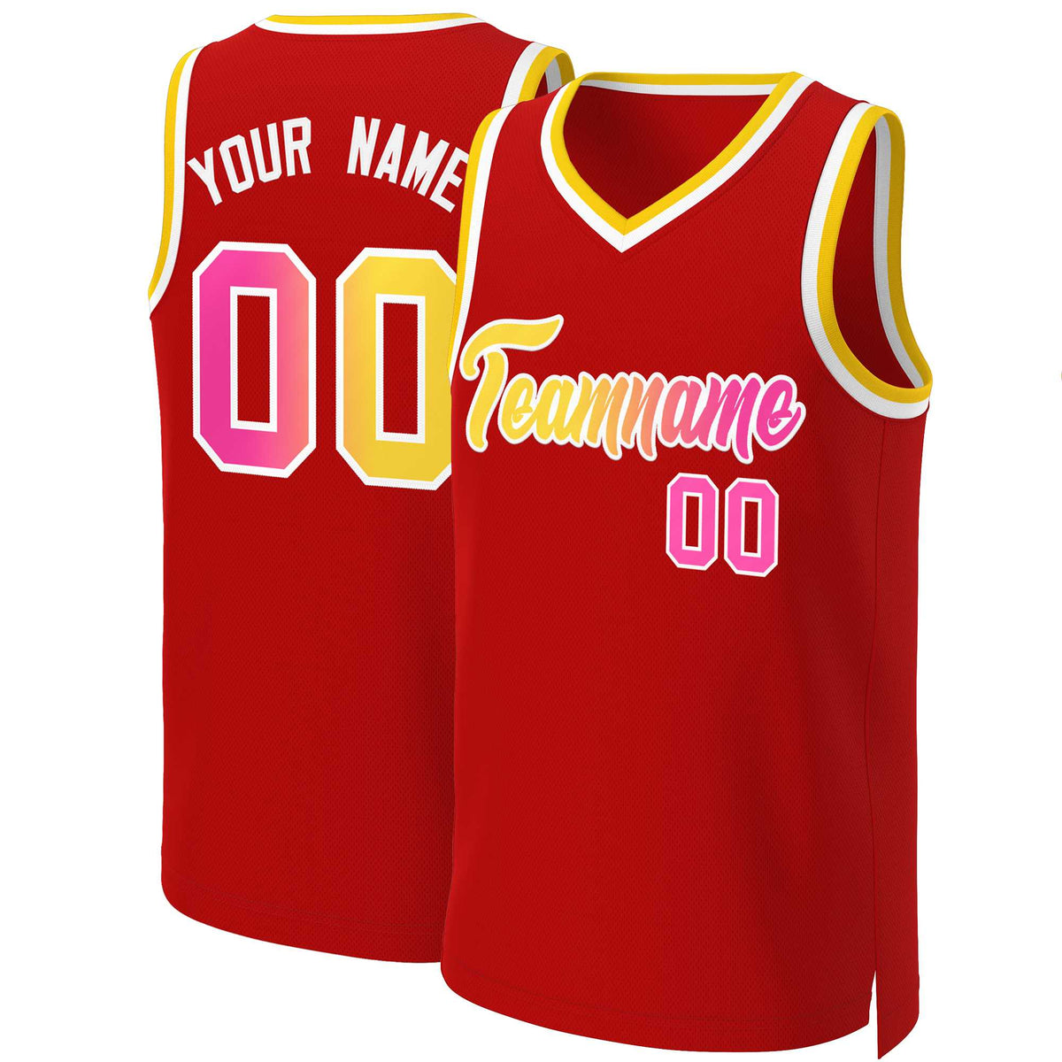 Custom White Red Classic Tops Basketball Jersey | KXKSHOP