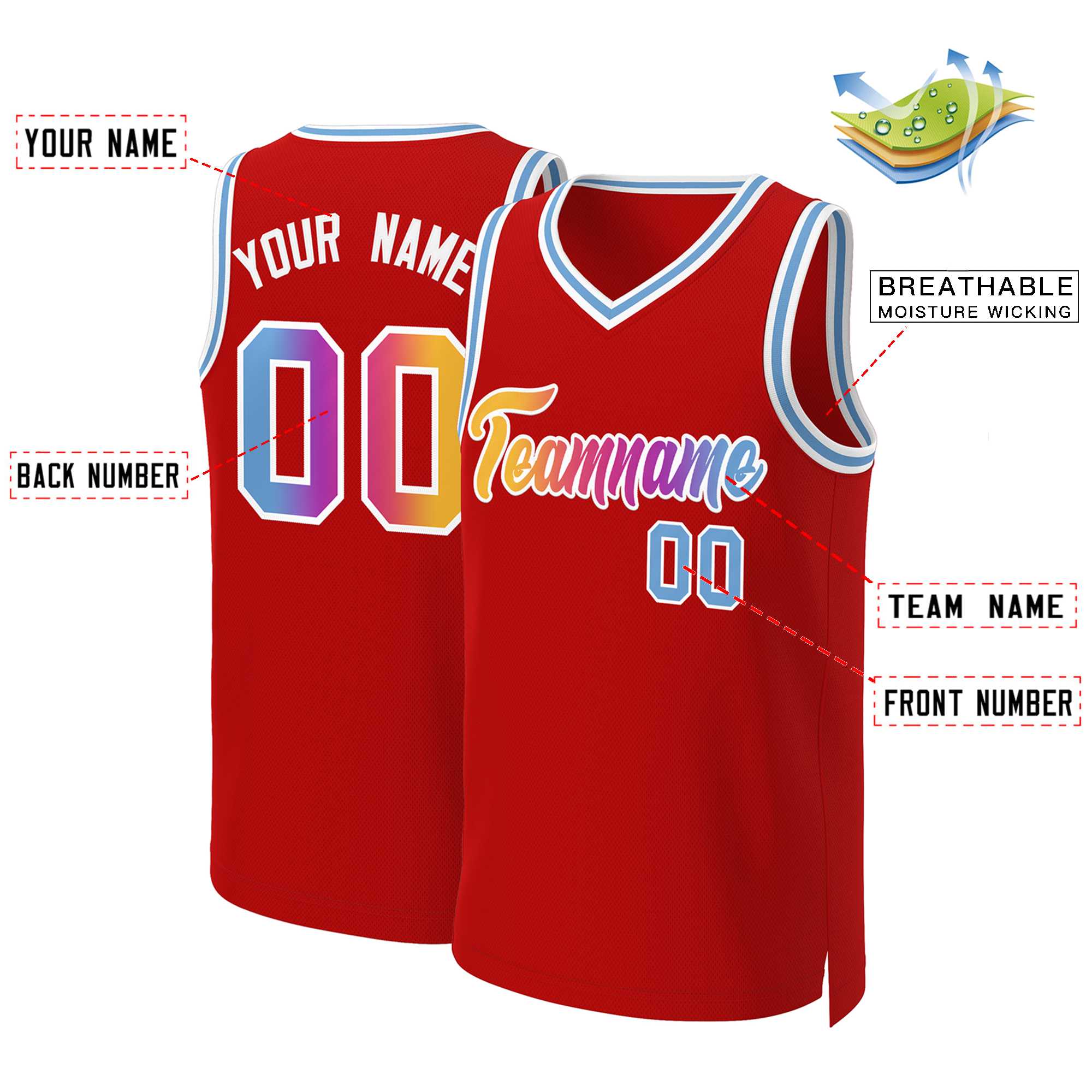 Custom White Red Classic Tops Basketball Jersey | KXKSHOP