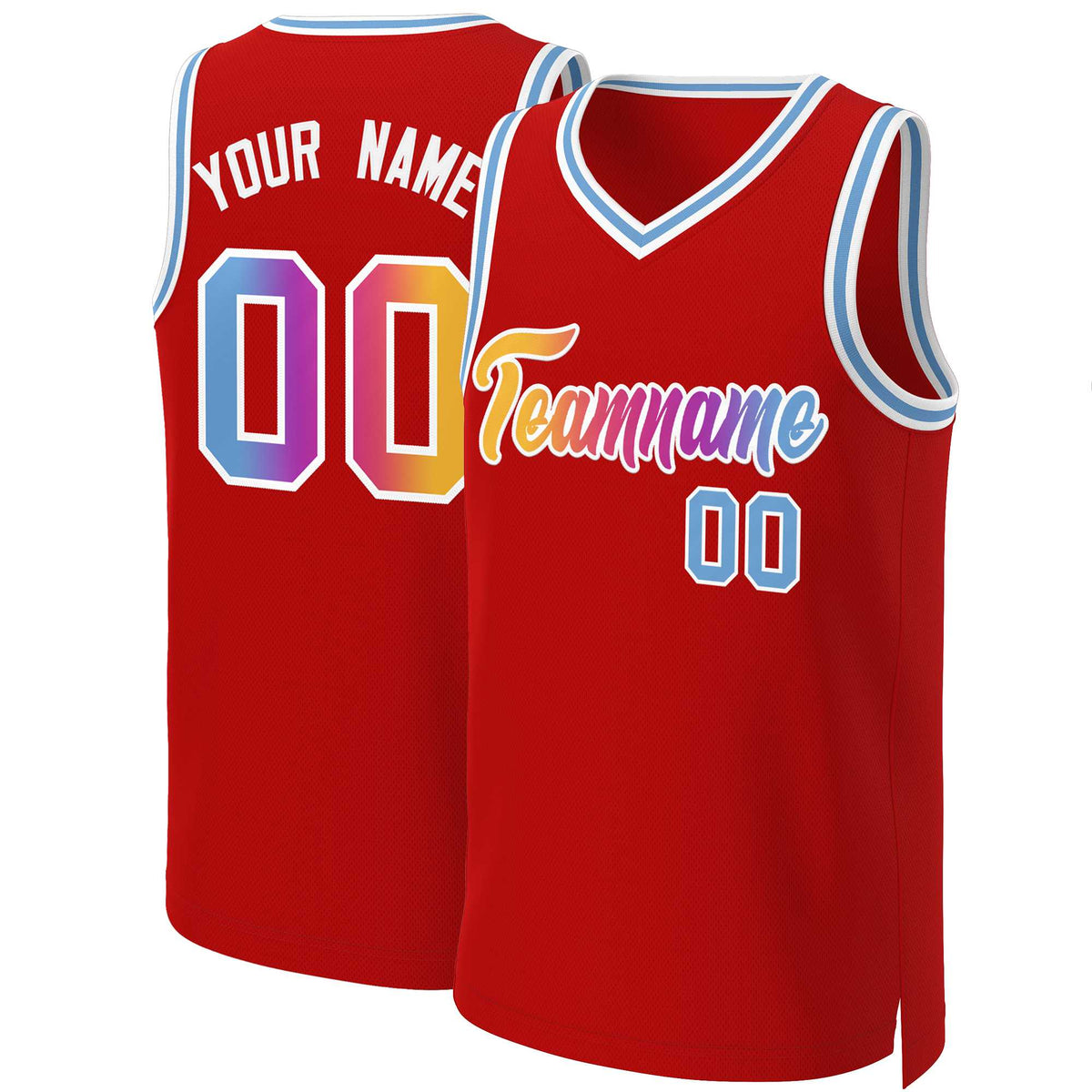 Custom White Red Classic Tops Basketball Jersey | KXKSHOP