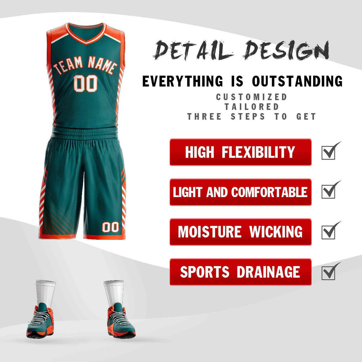 Custom Aqua White-Orange Graffiti Pattern Kits Bar Element Basketball Jersey