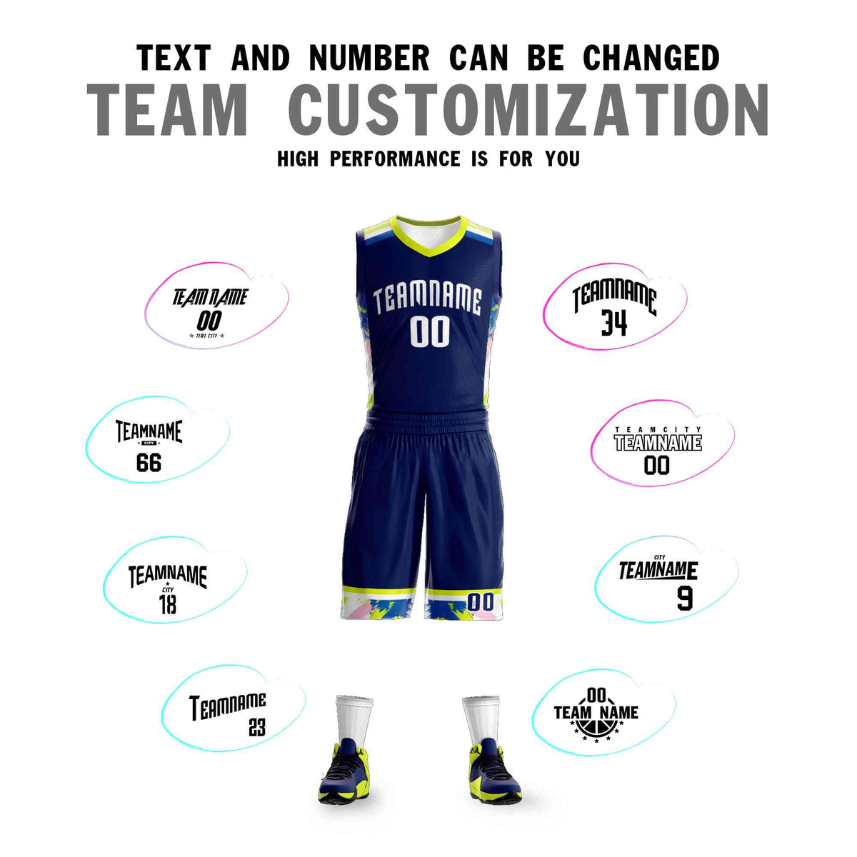 Custom Navy White Graffiti Pattern Kits Basketball Jersey