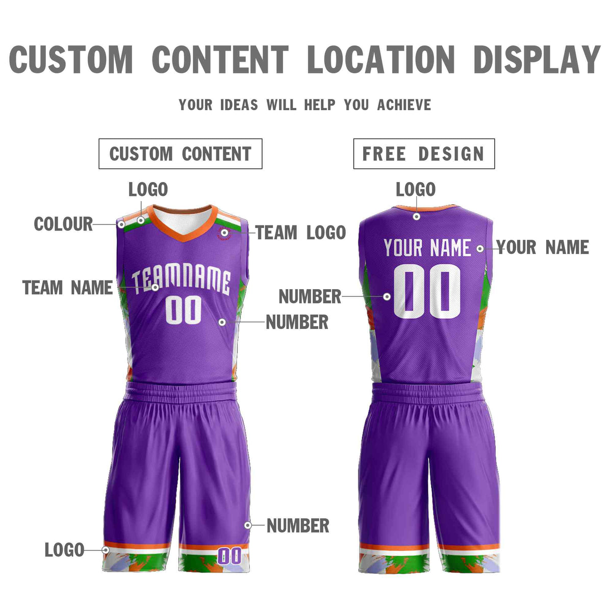 Custom Purple White Graffiti Pattern Kits Basketball Jersey