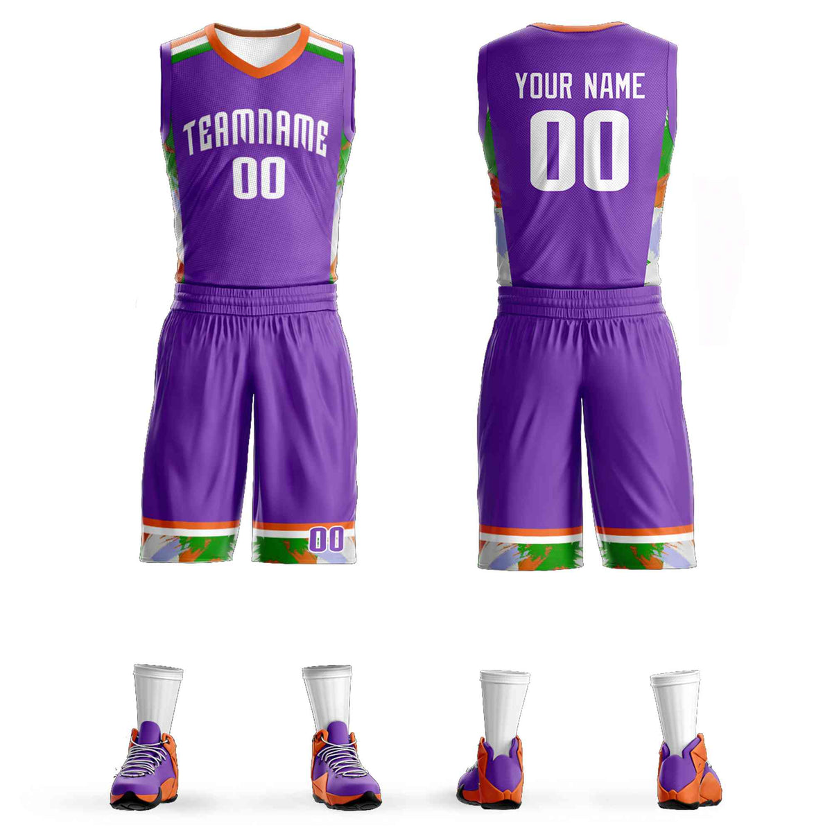 Custom Purple White Graffiti Pattern Kits Basketball Jersey
