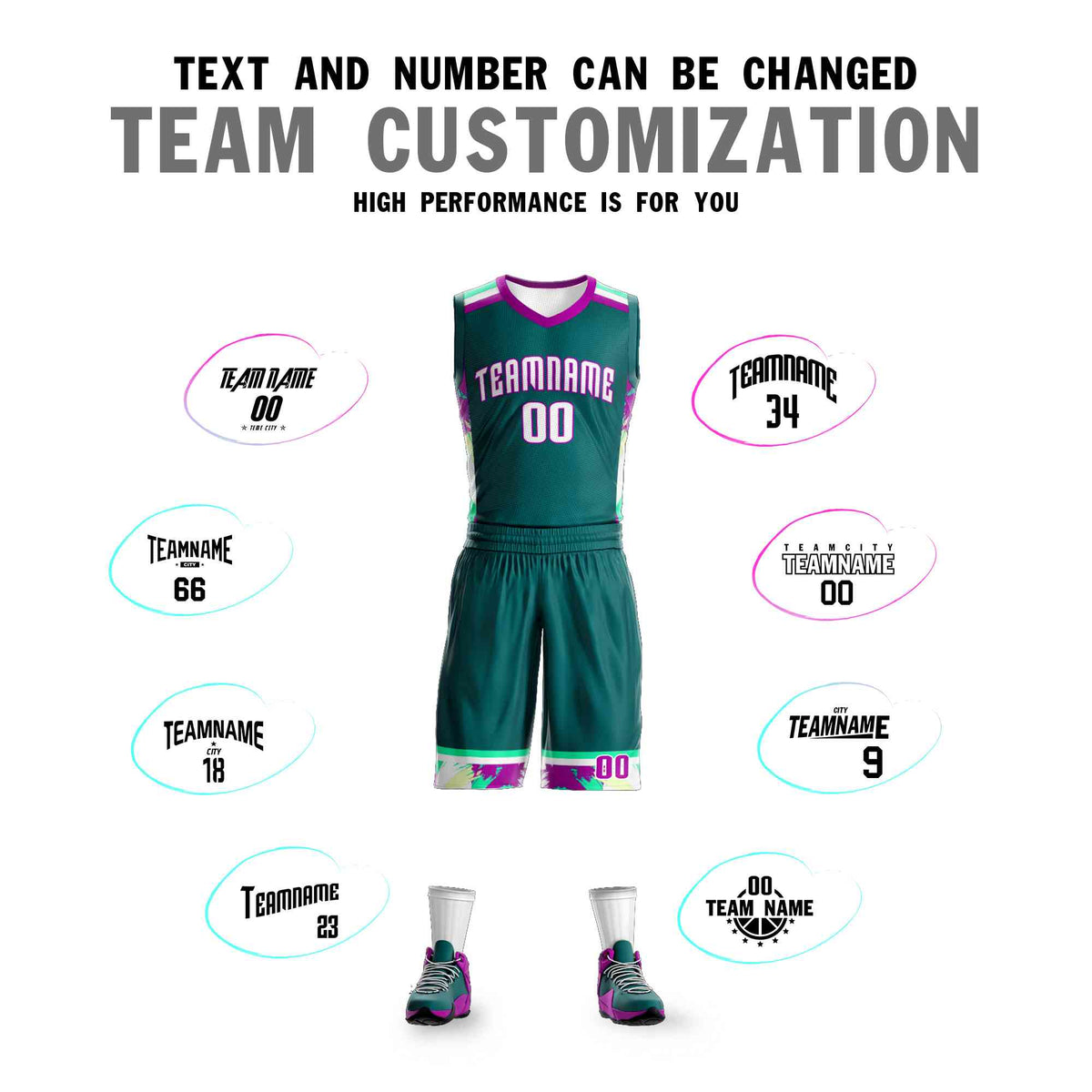 Custom Aqua White Graffiti Pattern Kits Basketball Jersey
