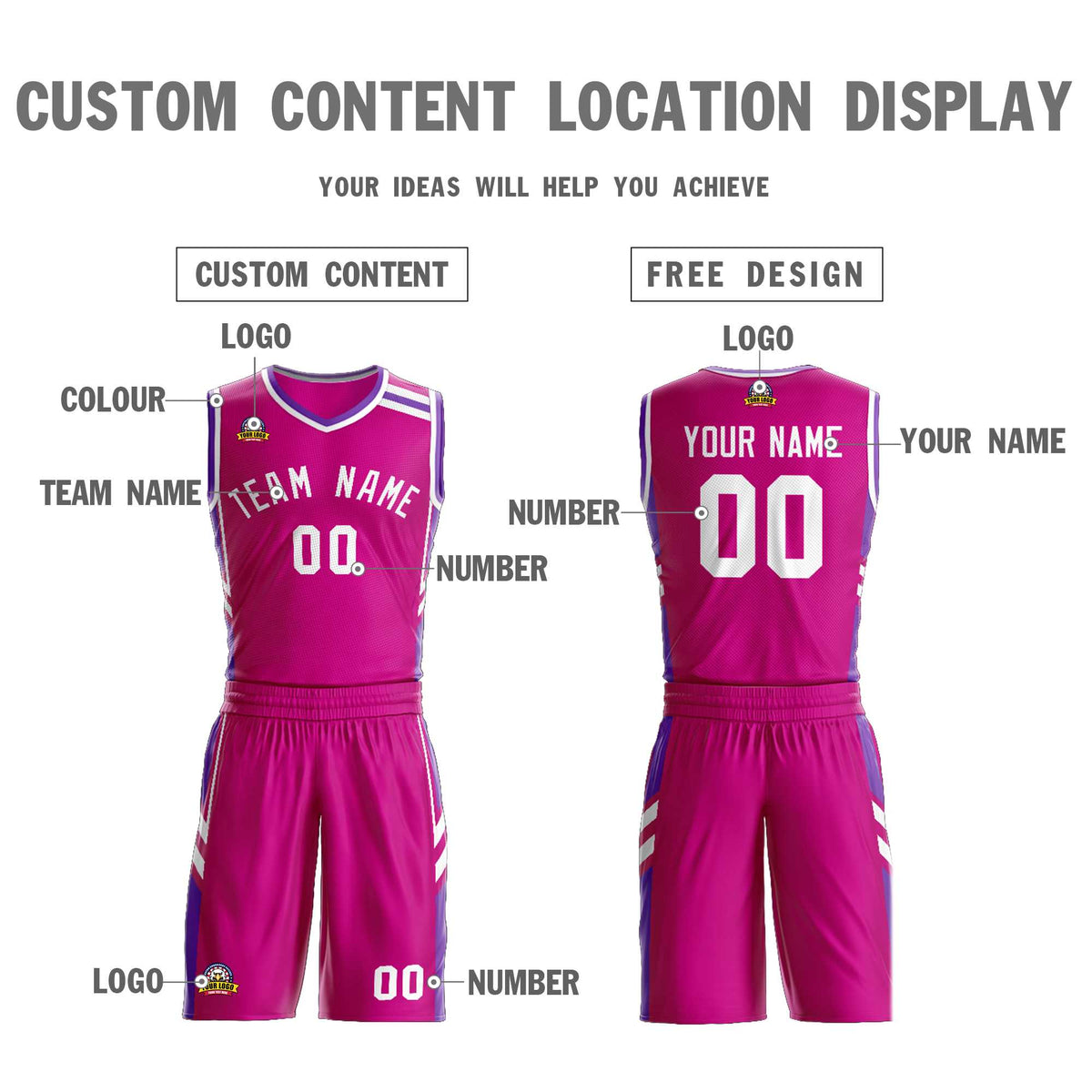 Maillot de basket-ball classique rouge et blanc personnalisé en maille