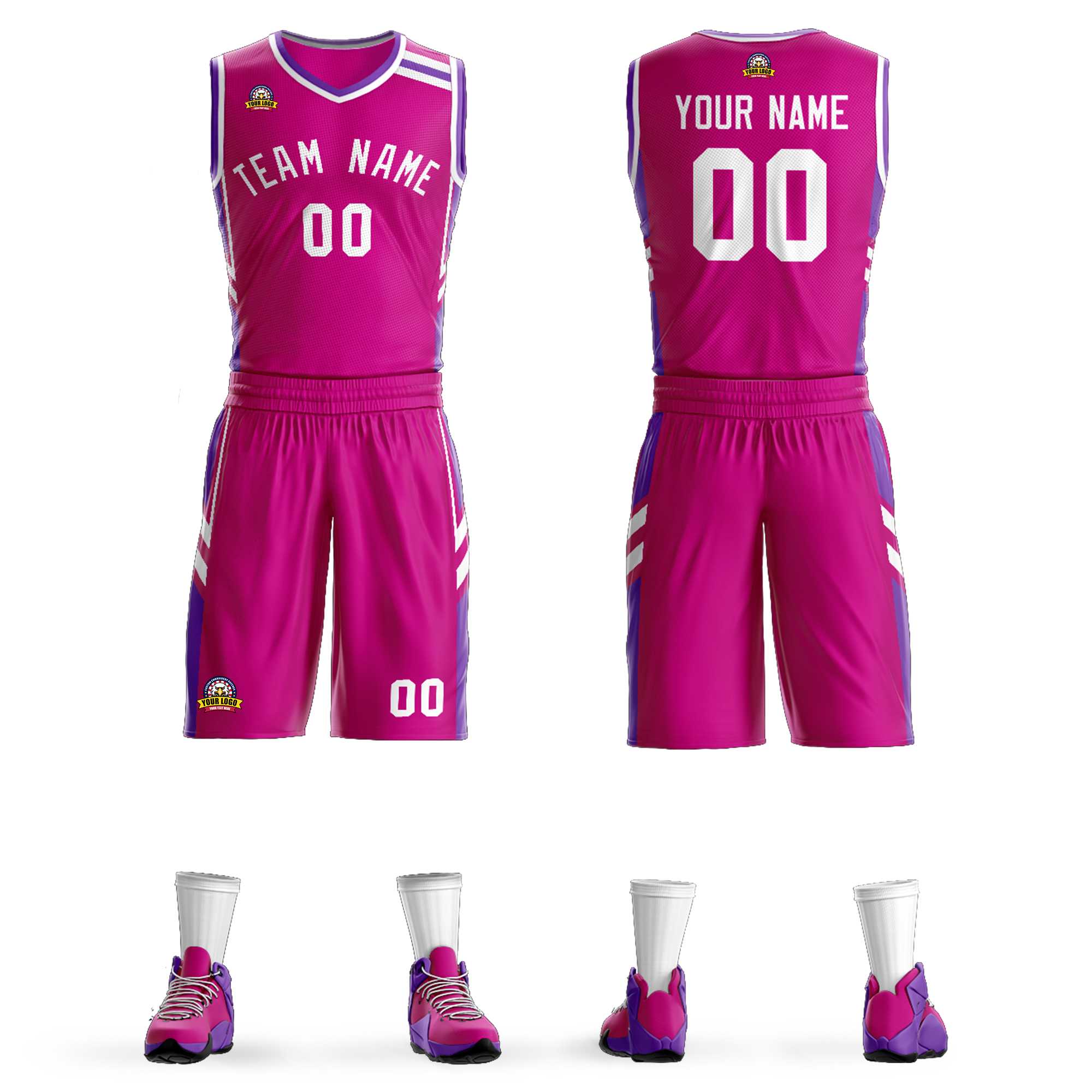Custom Red White Classic Kits Mesh Basketball Jersey