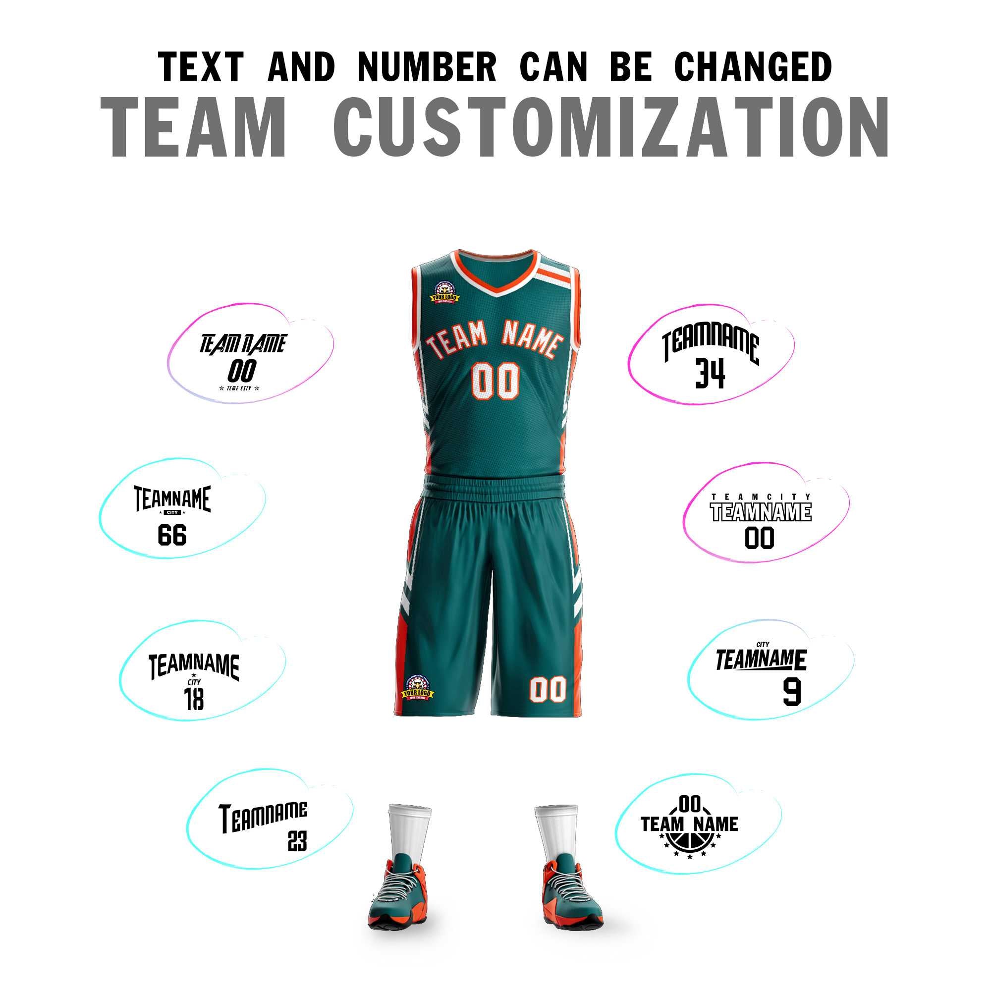 Custom Aqua Orange White Classic Kits Mesh Basketball Jersey