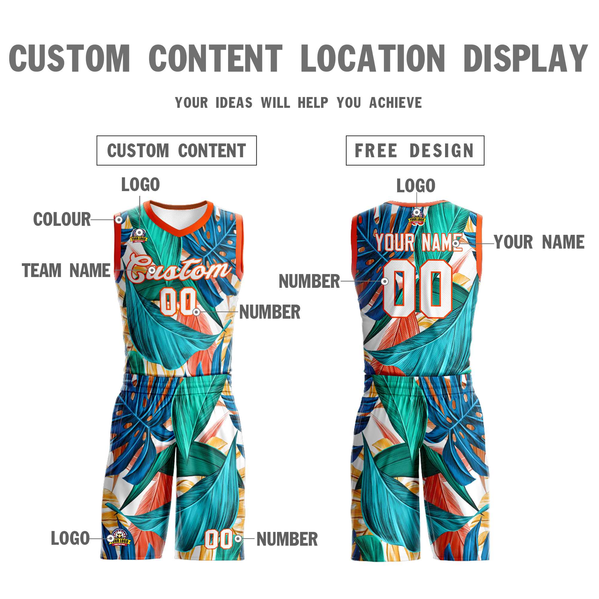 Custom Green White-Orange Graffiti Pattern Kits Mesh Basketball Jersey
