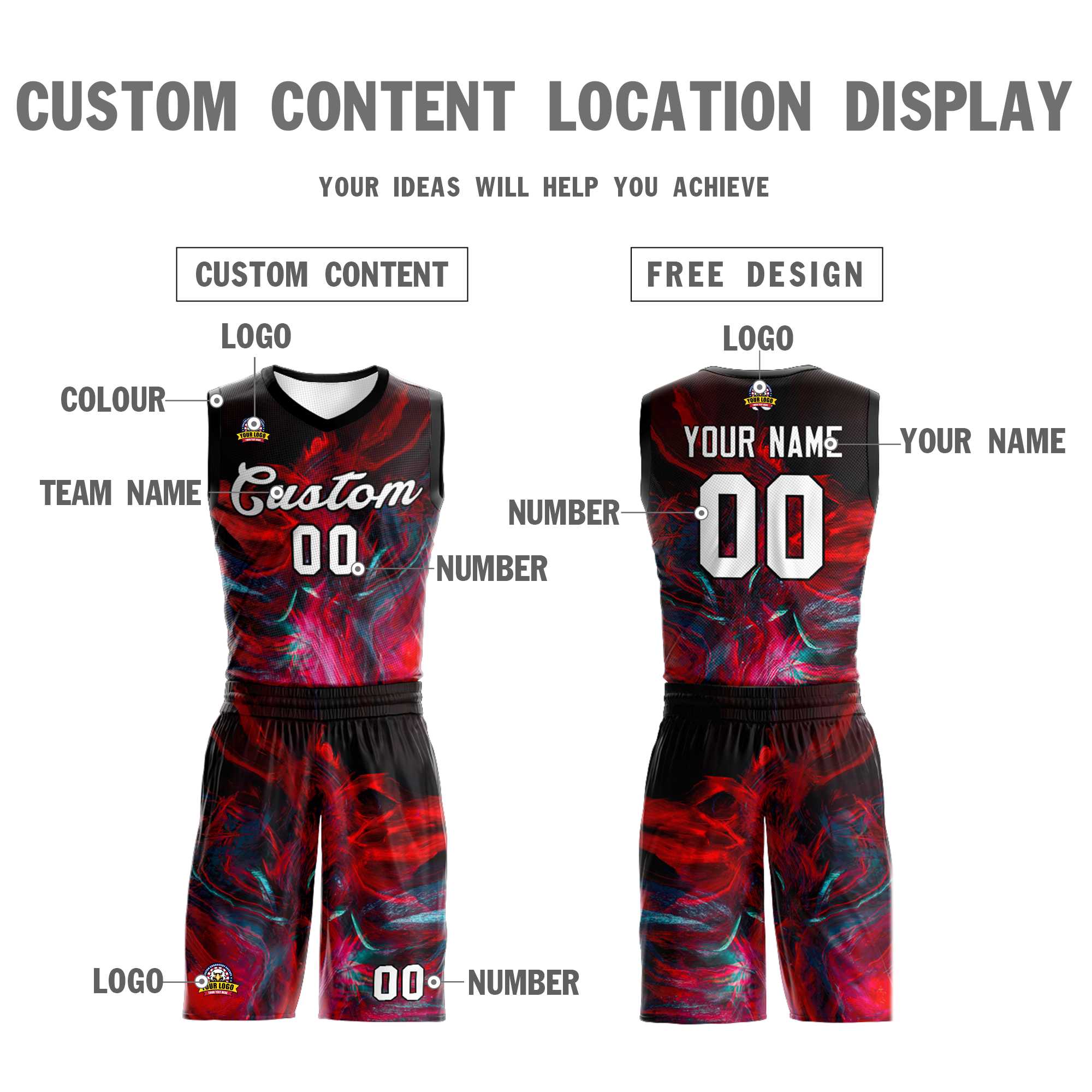 Custom Black White-Black Graffiti Pattern Kits Mesh Basketball Jersey