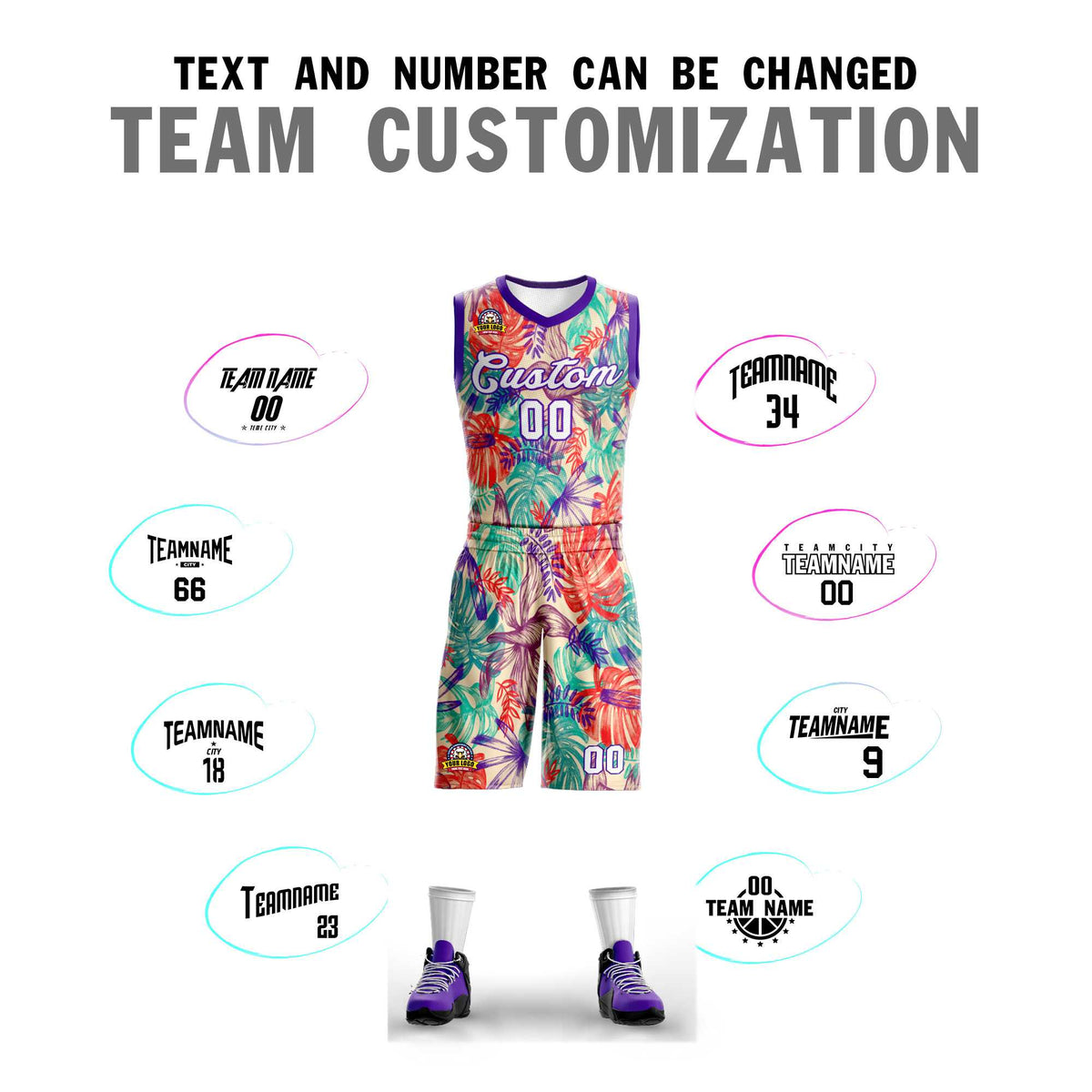 Custom Green White-Purple Graffiti Pattern Kits Mesh Basketball Jersey