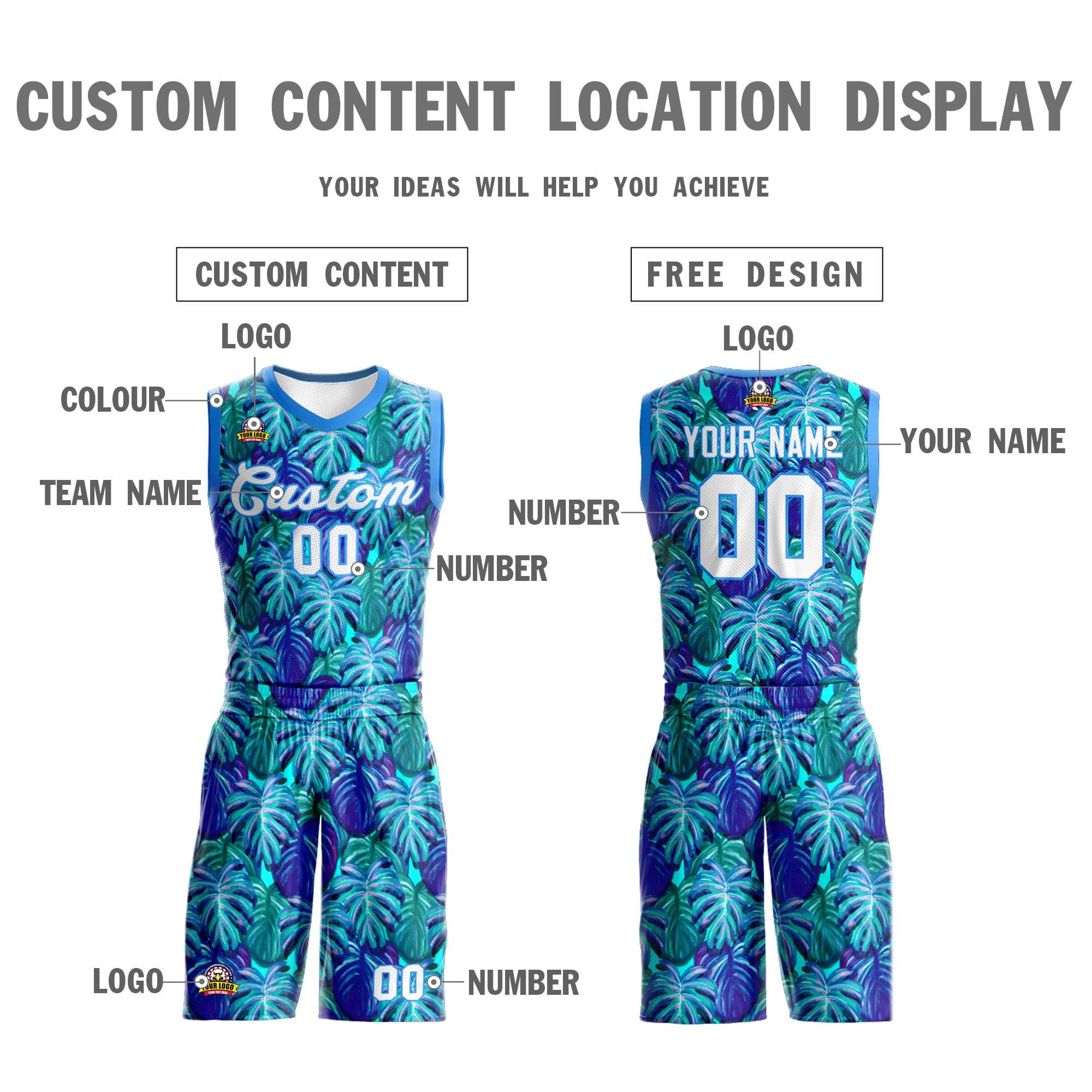 Custom Blue White-Powder Blue Graffiti Pattern Kits Mesh Basketball Jersey