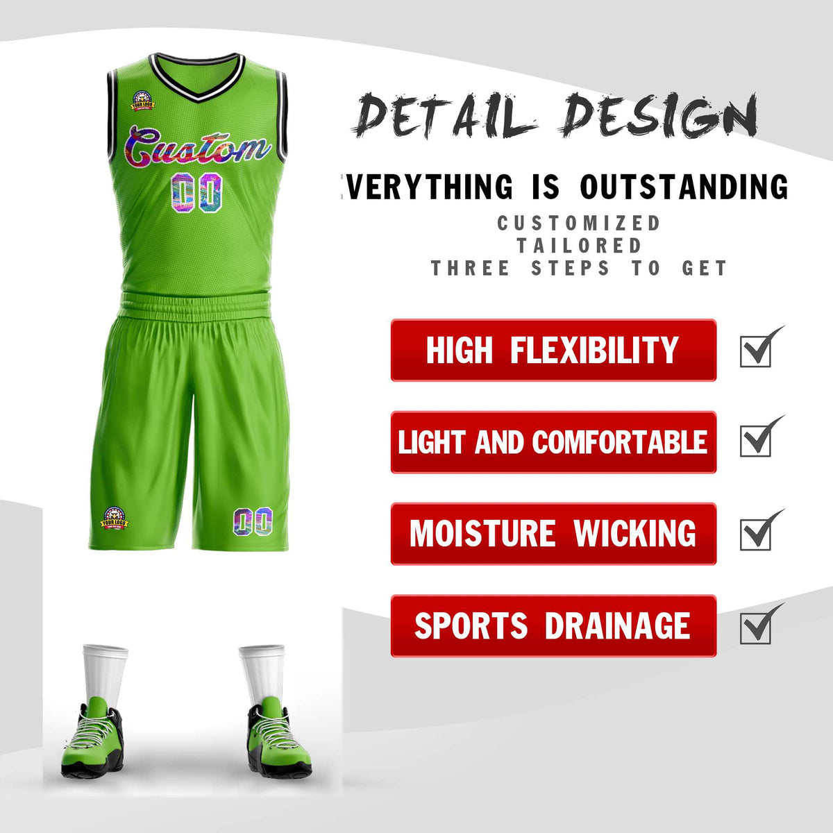 Custom Neon Green White Graffiti Pattern Kits Mesh Basketball Jersey