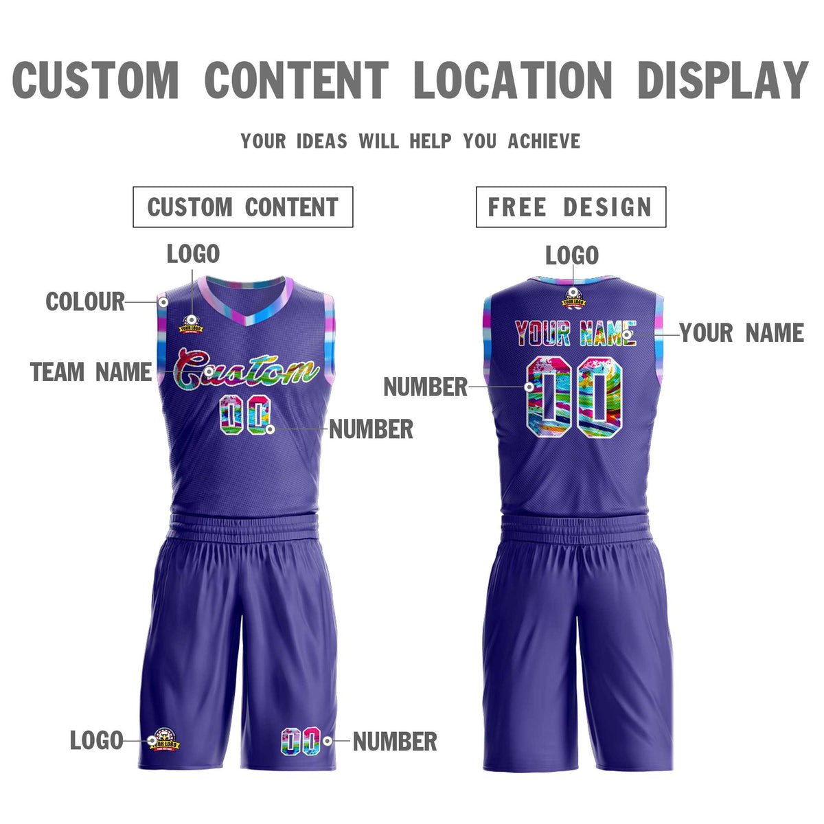 Custom Purple White-Pink Graffiti Pattern Kits Mesh Basketball Jersey
