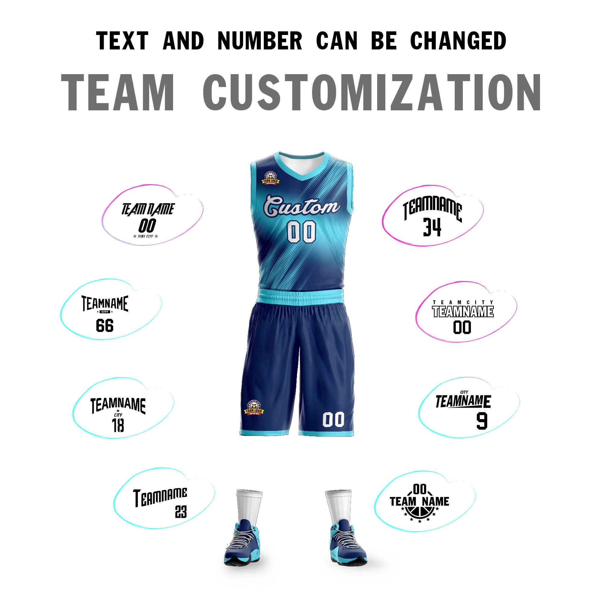 Custom Navy White-Navy Gradient Fashion Kits Slash Basketball Jersey