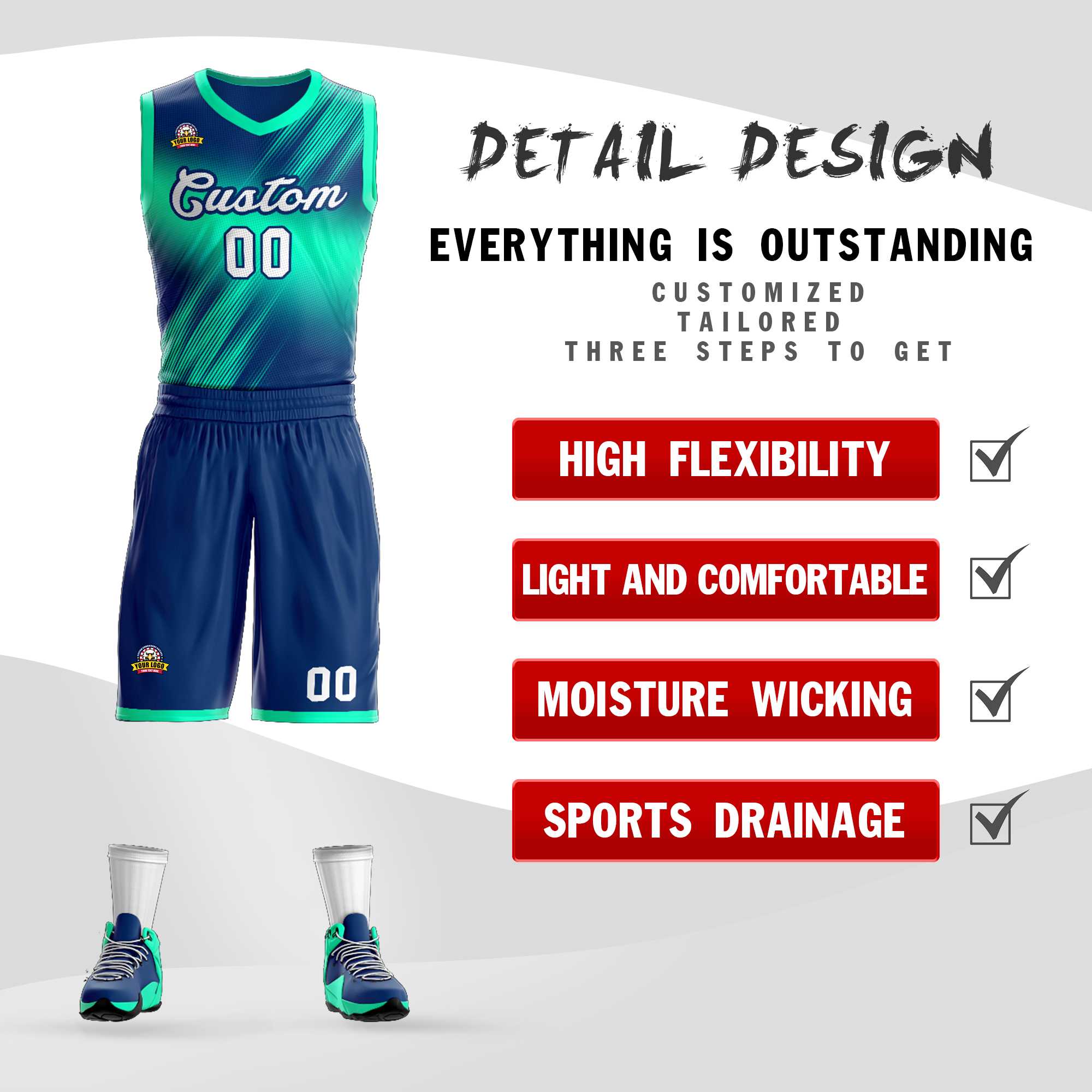 Custom Navy White-Navy Gradient Fashion Kits Slash Basketball Jersey