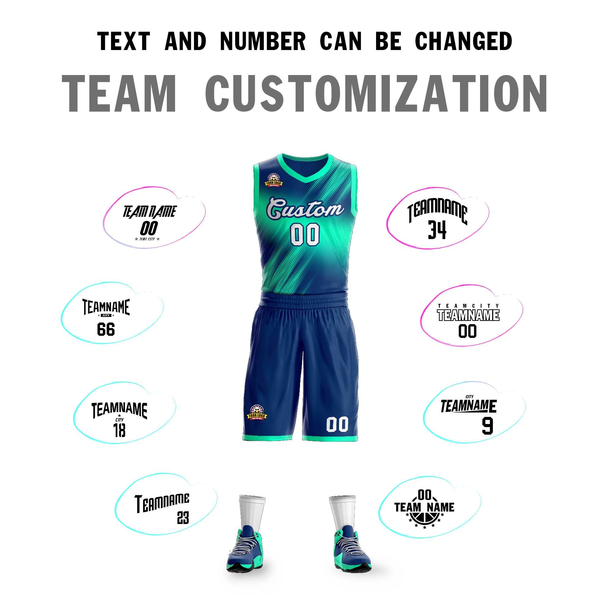 Custom Navy White-Navy Gradient Fashion Kits Slash Basketball Jersey