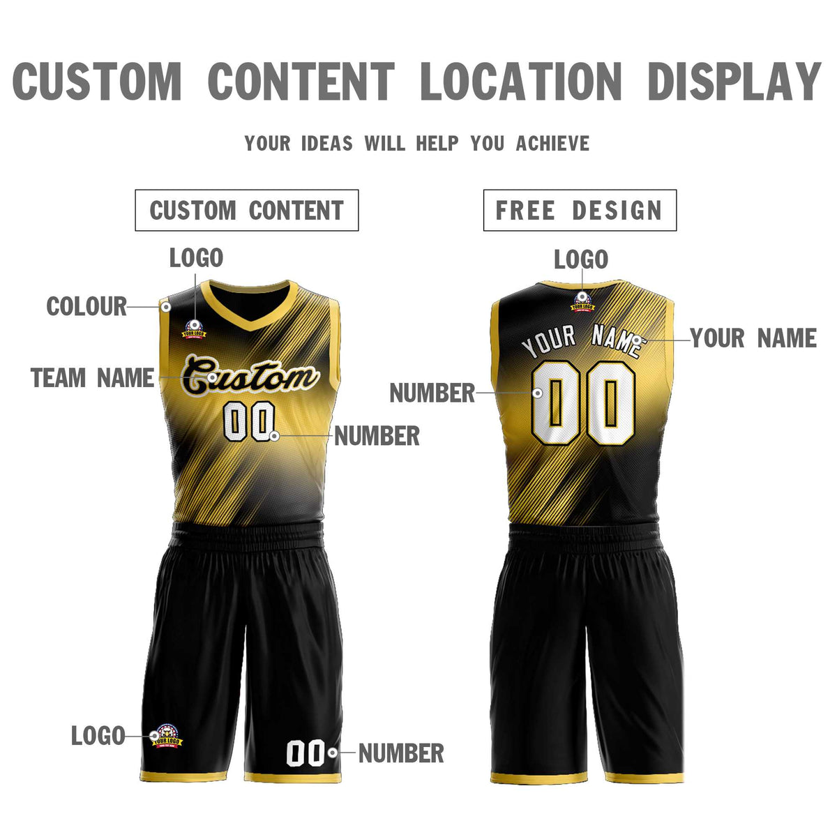 Custom Yellow Black-Yellow Gradient Fashion Kits Slash Basketball Jersey
