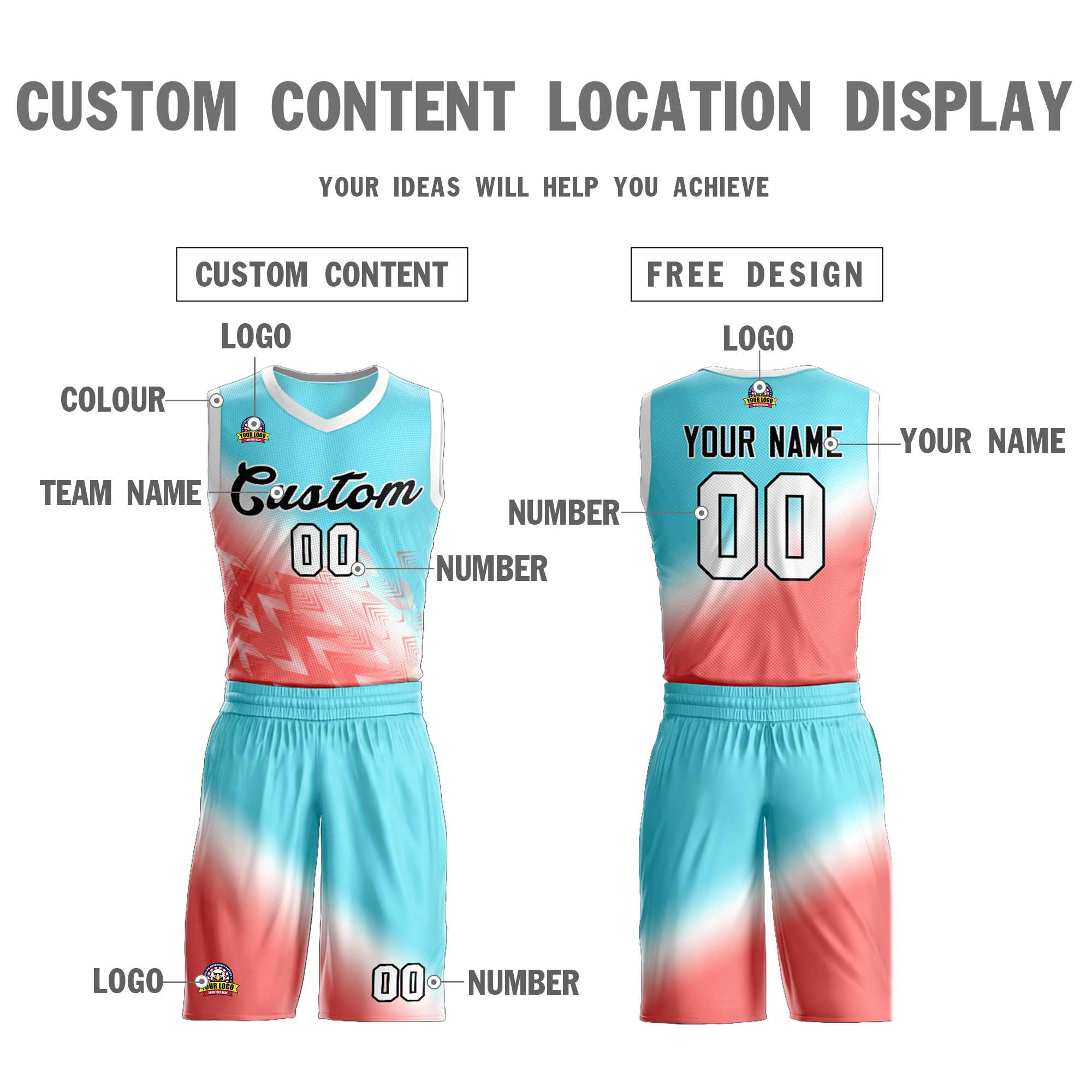 Custom Aqua Red-Black Gradient Fashion Kits Slash Basketball Jersey