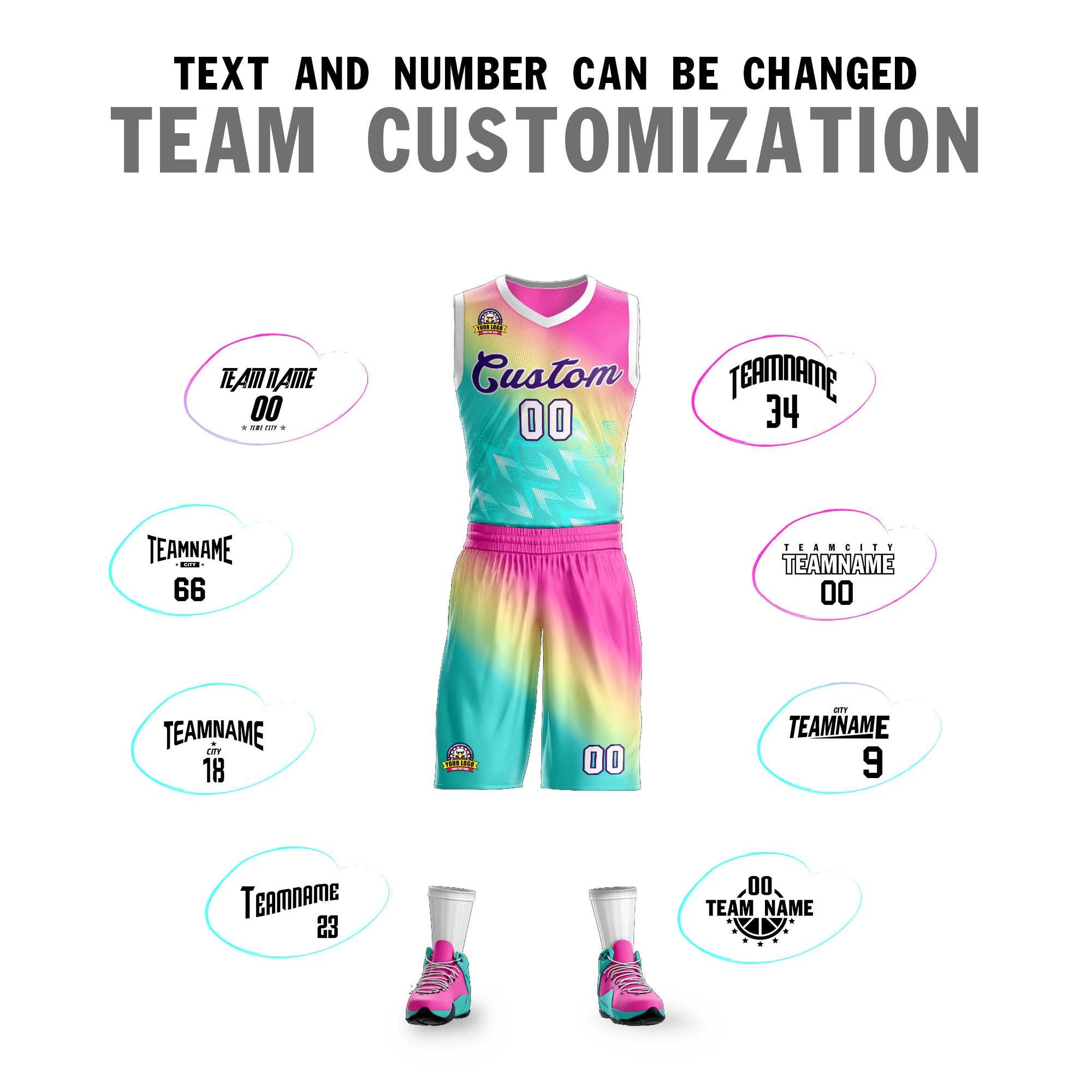 Custom Red Green-Purple Gradient Fashion Kits Slash Basketball Jersey