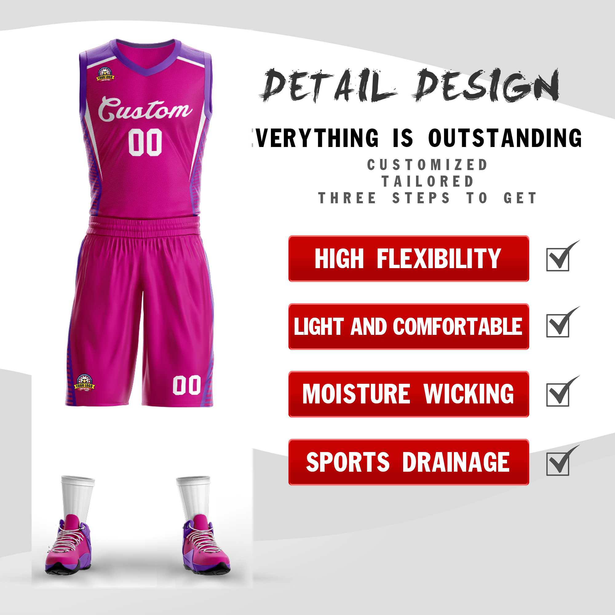 Custom Red Red Classic Kits Mesh Basketball Jersey