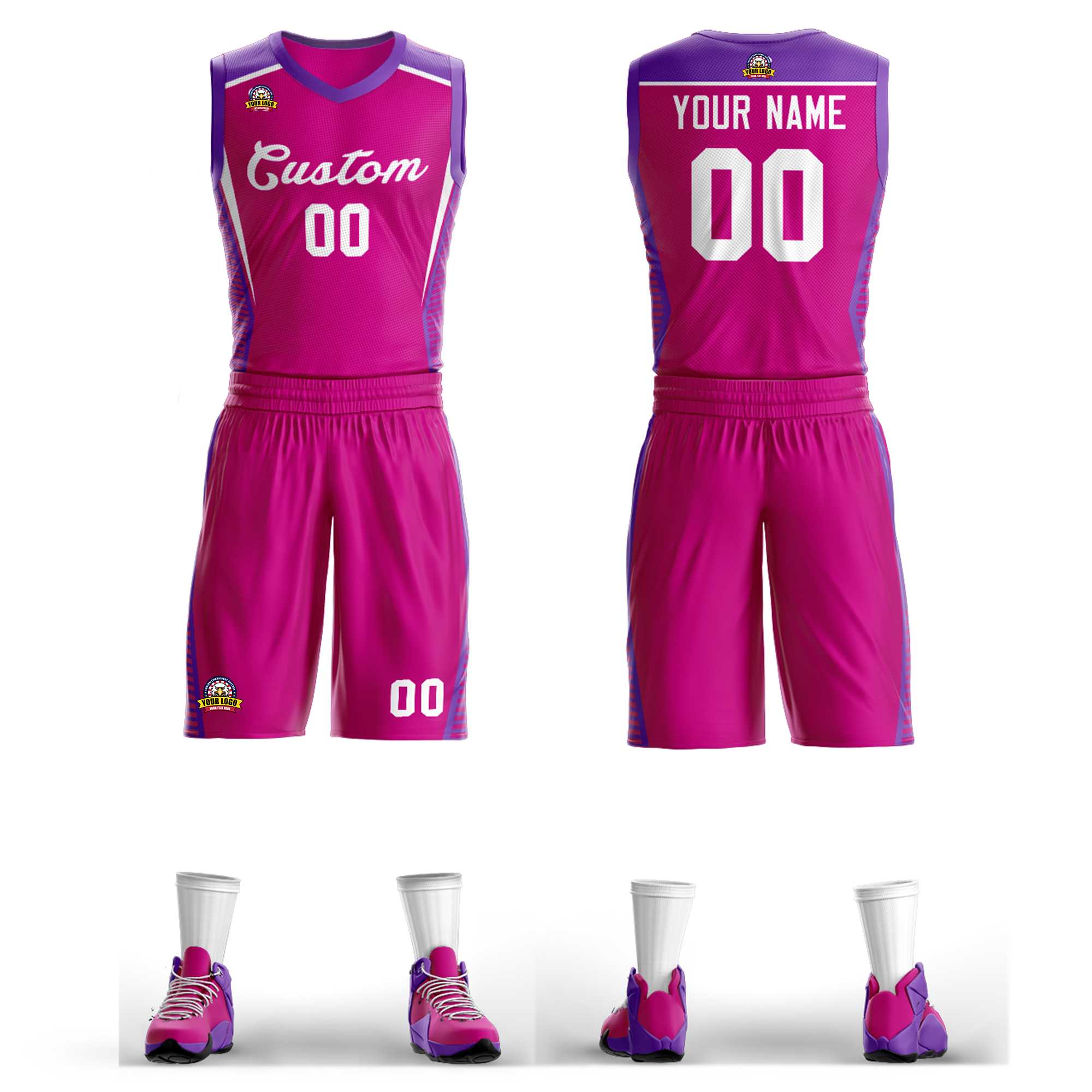 Custom Red Red Classic Kits Mesh Basketball Jersey