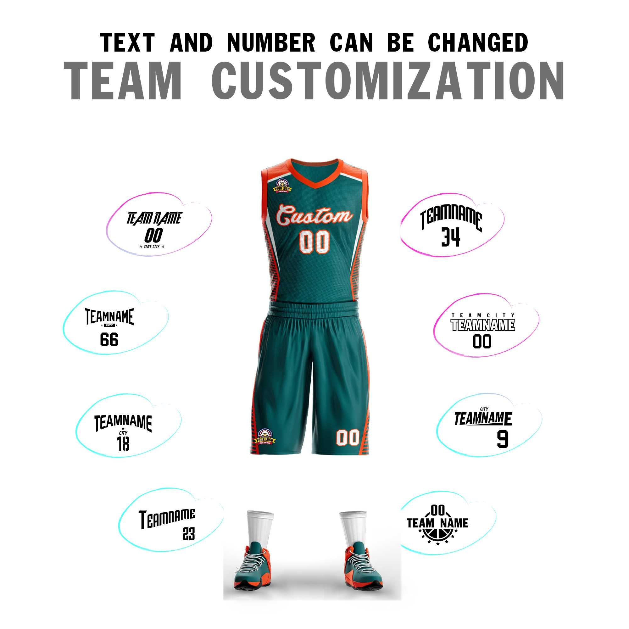 Custom Aqua White-Orange Classic Kits Mesh Basketball Jersey