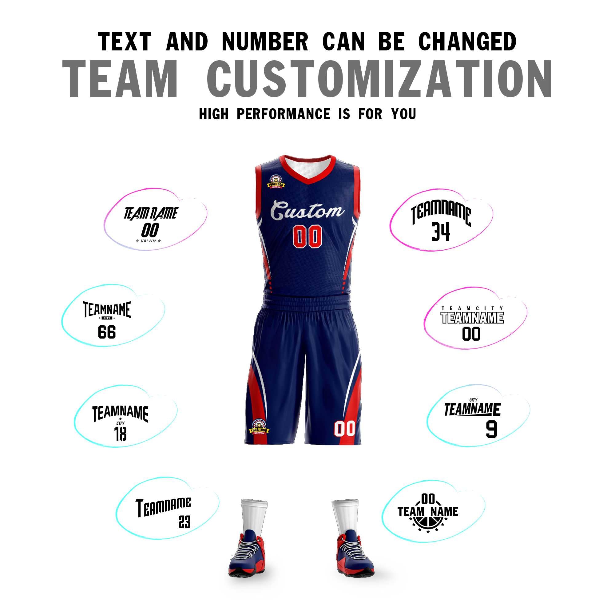Custom Navy White Classic Kits Mesh Basketball Jersey