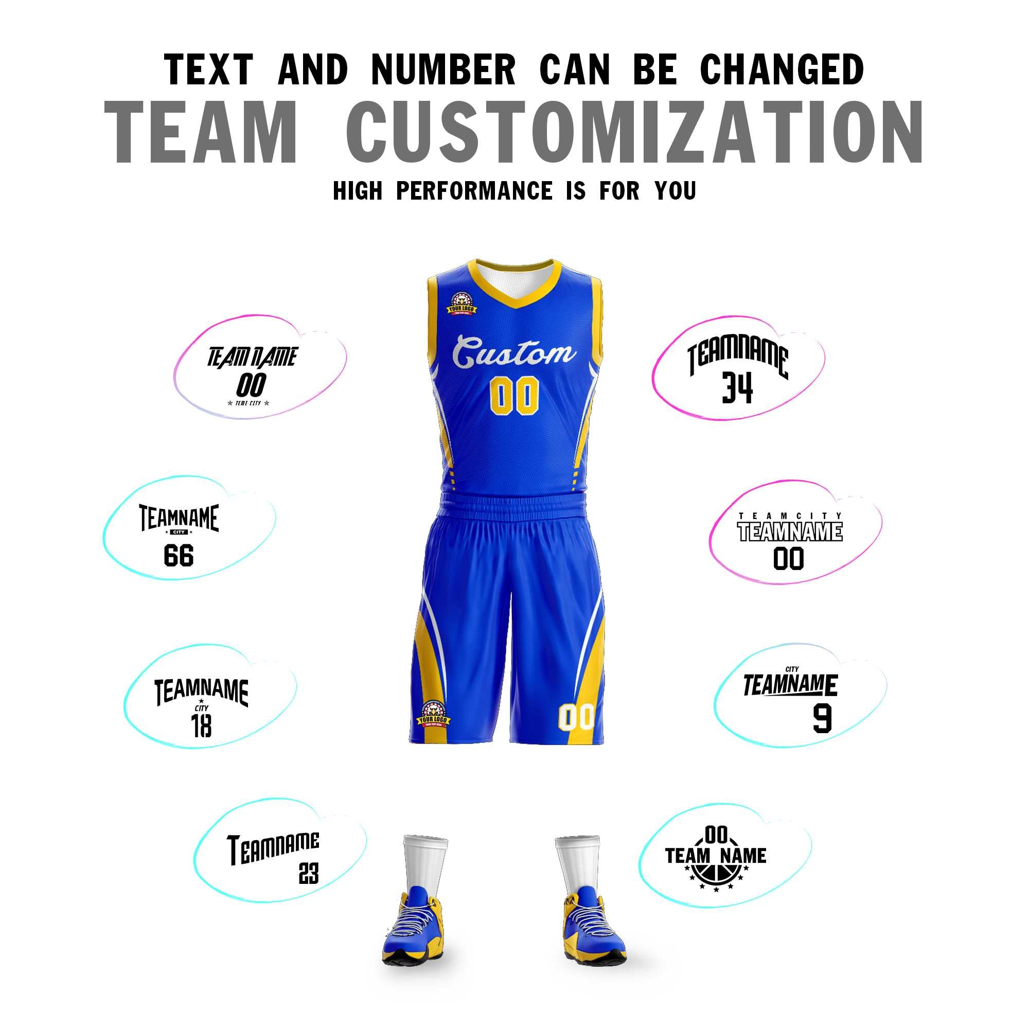 Custom Royal White Classic Kits Mesh Basketball Jersey
