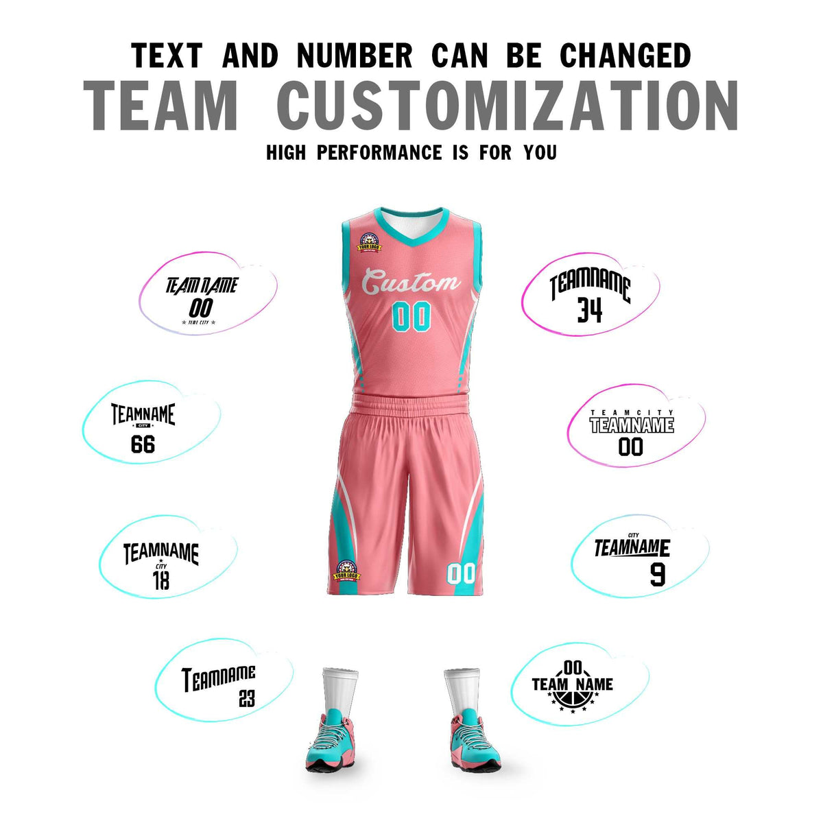 Custom Light Pink White Classic Kits Mesh Basketball Jersey