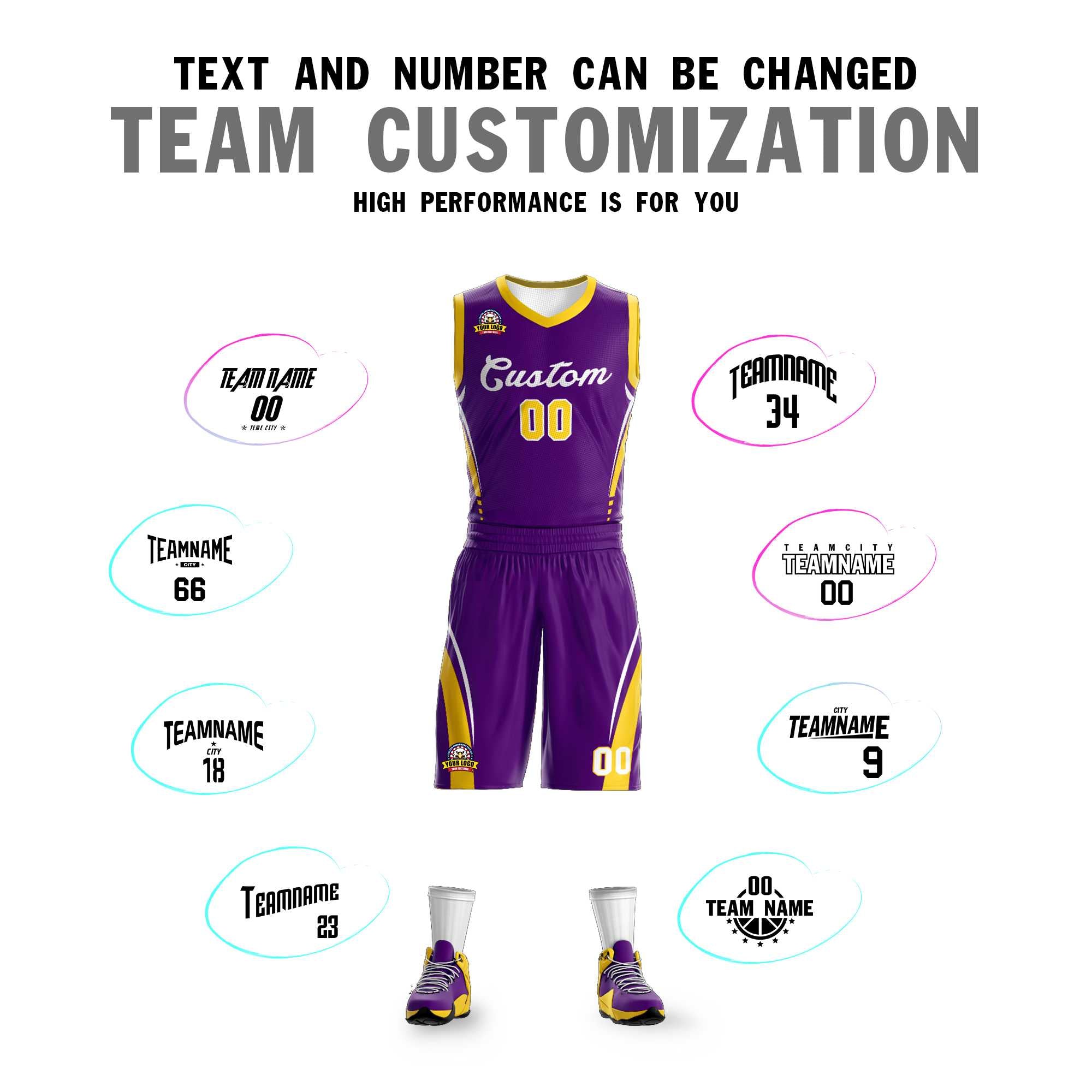 Benutzerdefinierte Lila Weiß Klassische Kits Mesh Basketball Jersey