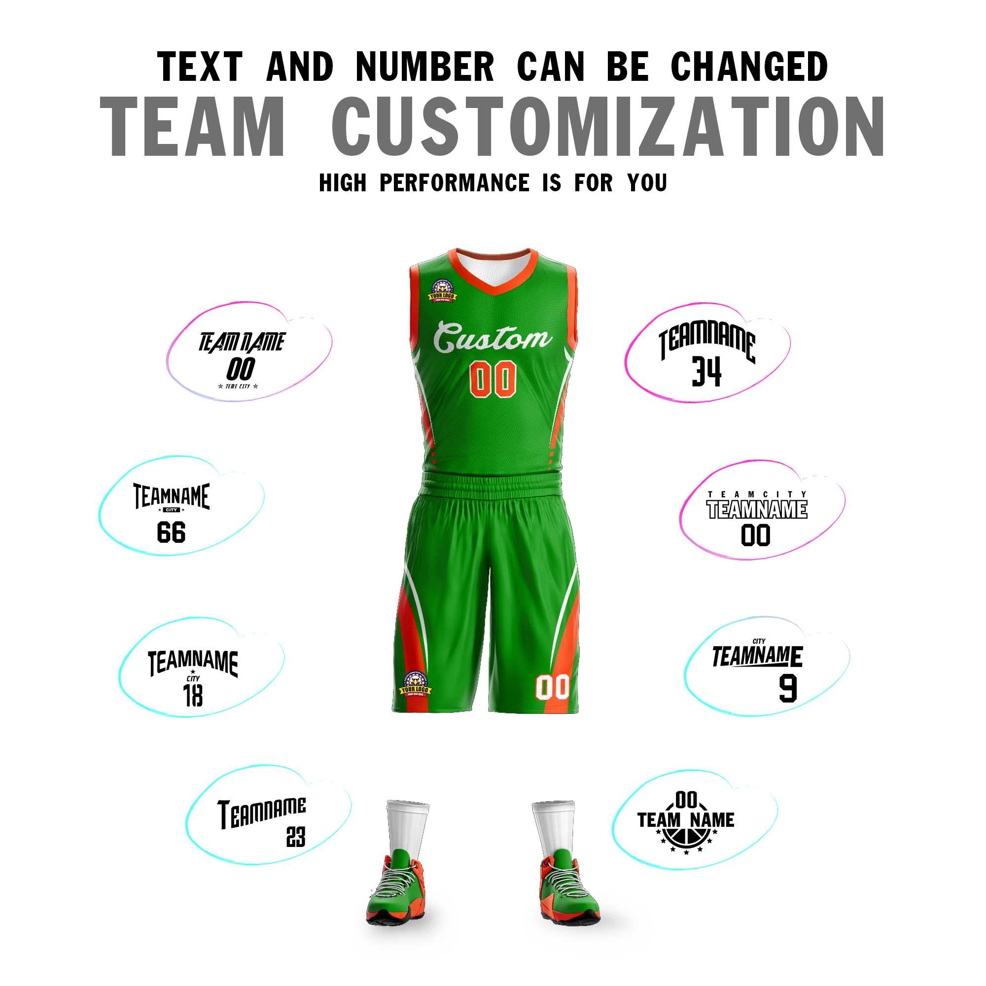 Benutzerdefinierte grün weiß Classic Kits Mesh Basketball Jersey