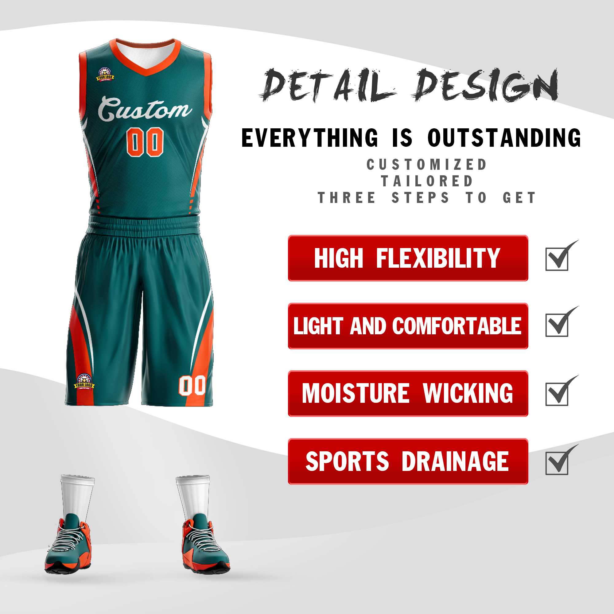 Custom Aqua White Classic Kits Mesh Basketball Jersey