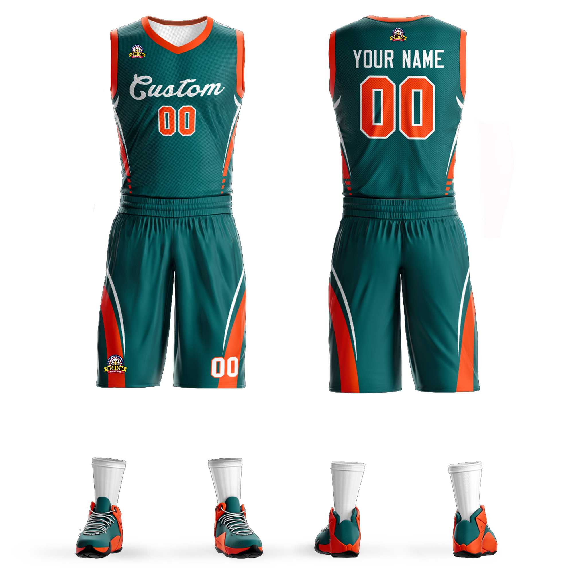 Custom Aqua White Classic Kits Mesh Basketball Jersey