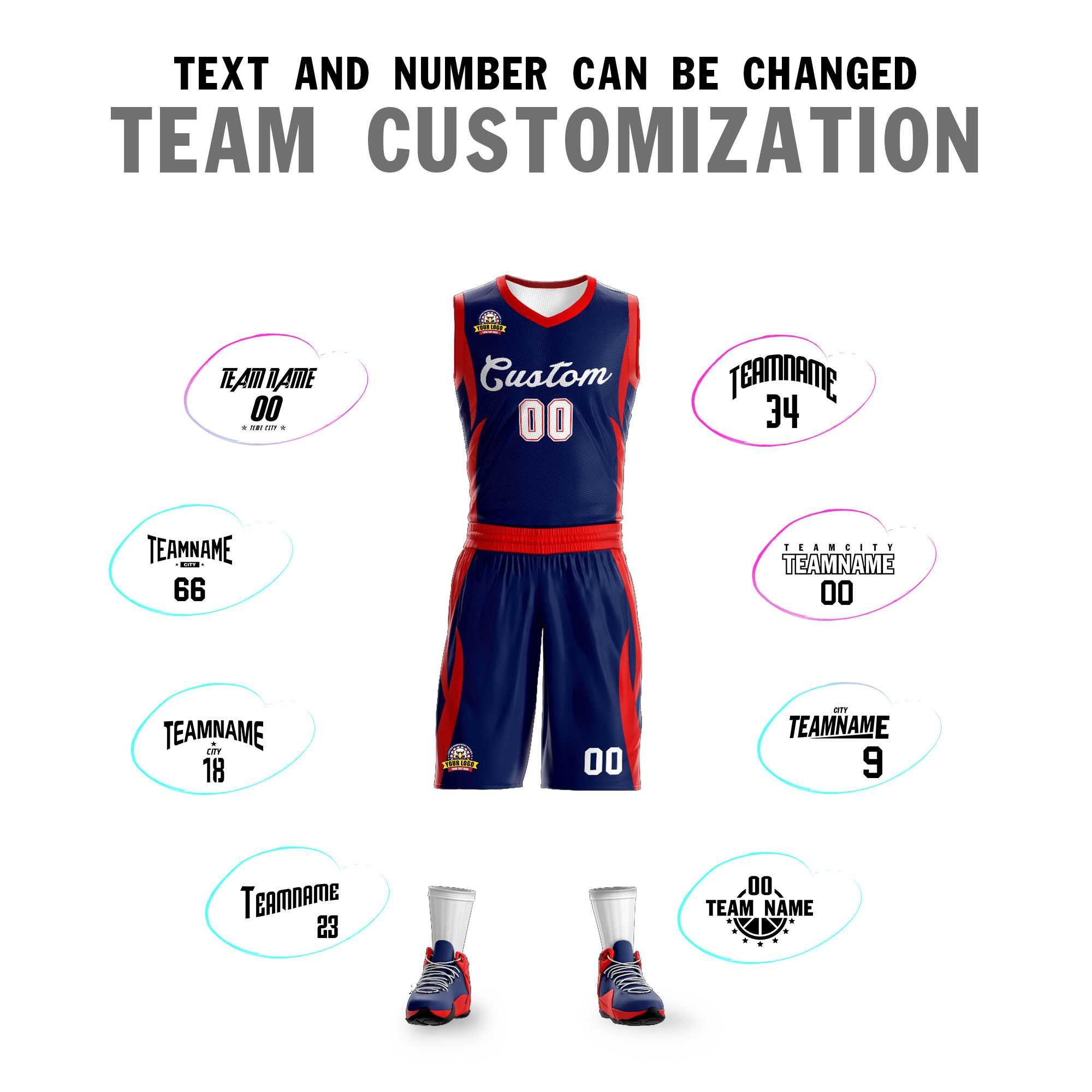 Custom Navy White Classic Kits Mesh Basketball Jersey