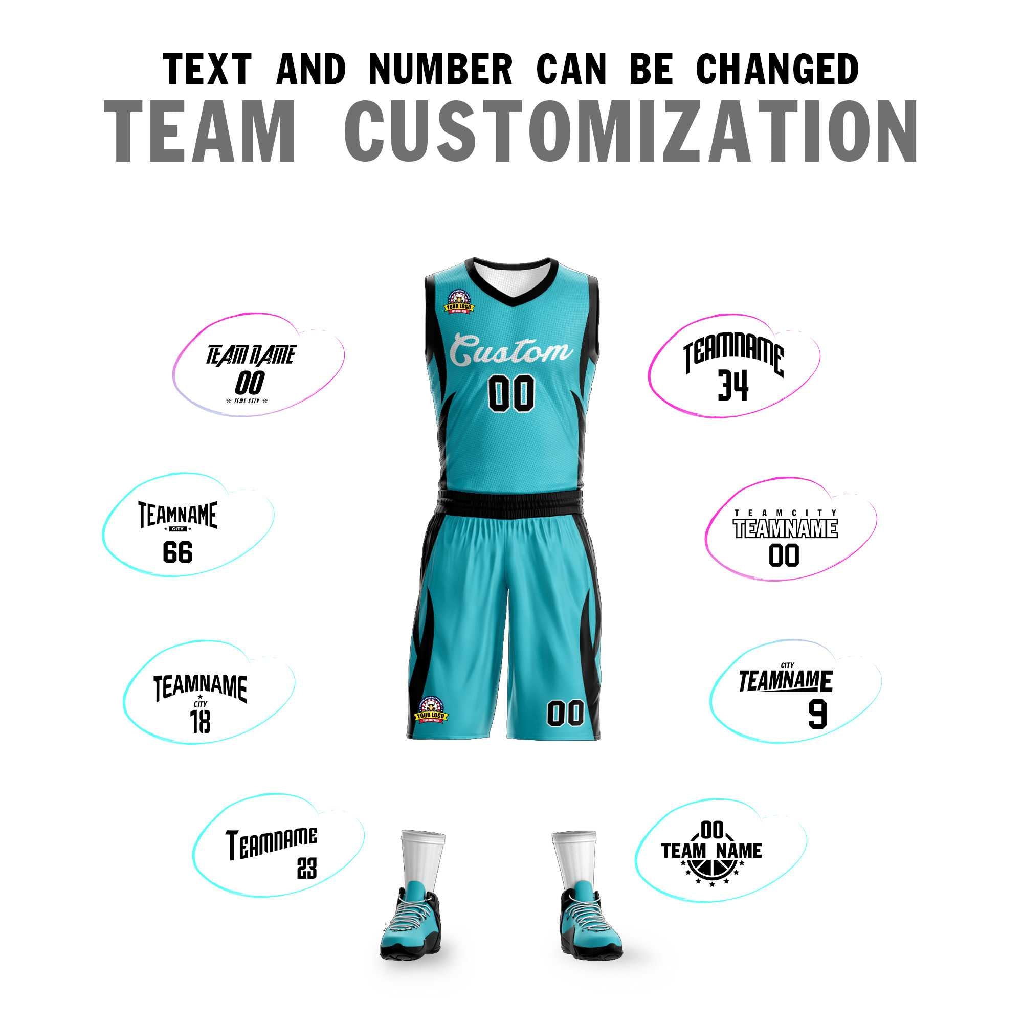 Custom Aqua White Classic Kits Mesh Basketball Jersey