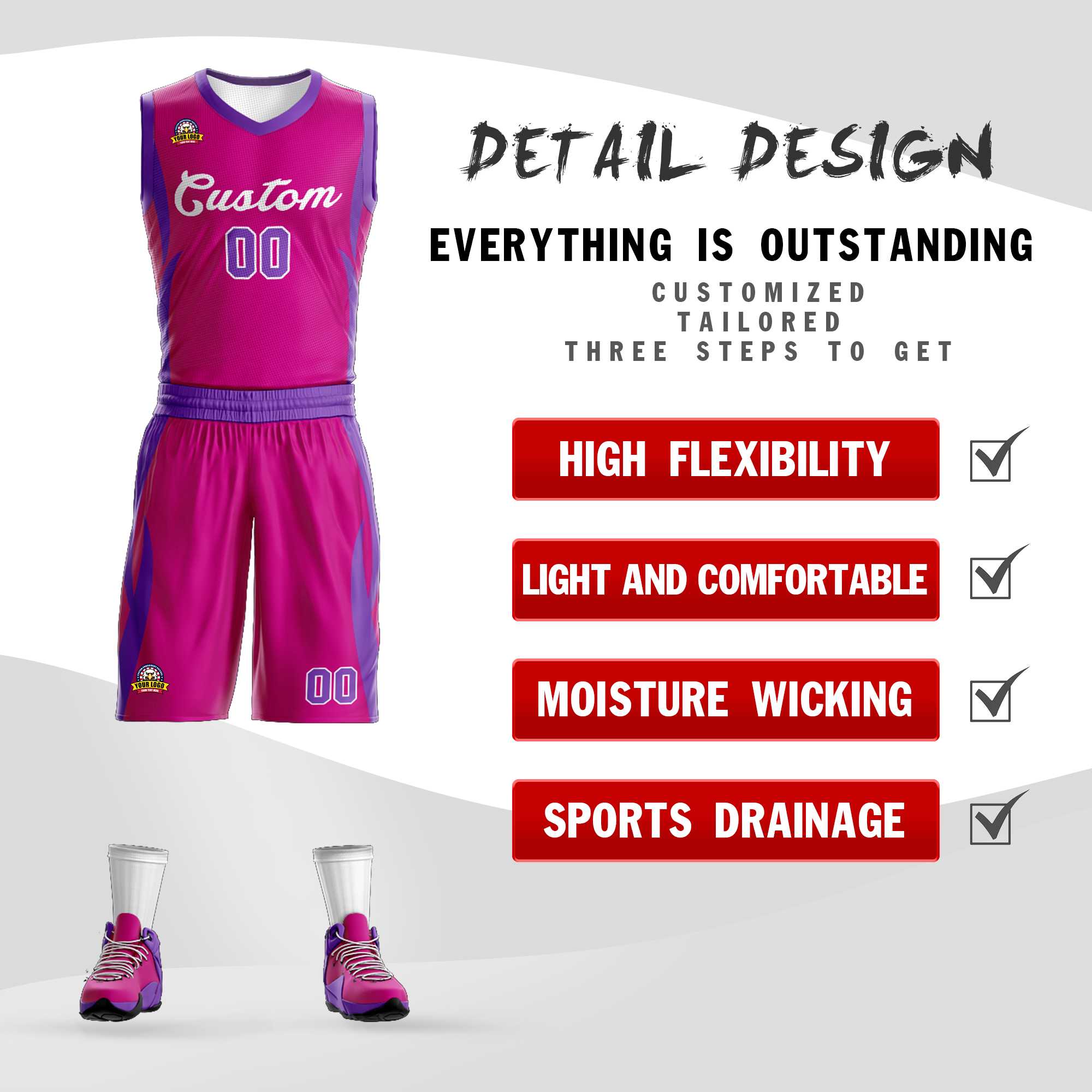 Custom Red Red Classic Kits Mesh Basketball Jersey