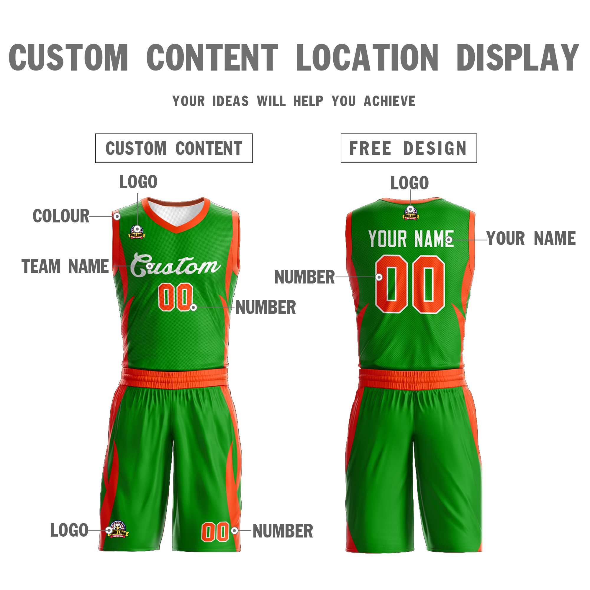 Custom Green Green Classic Kits Mesh Basketball Jersey