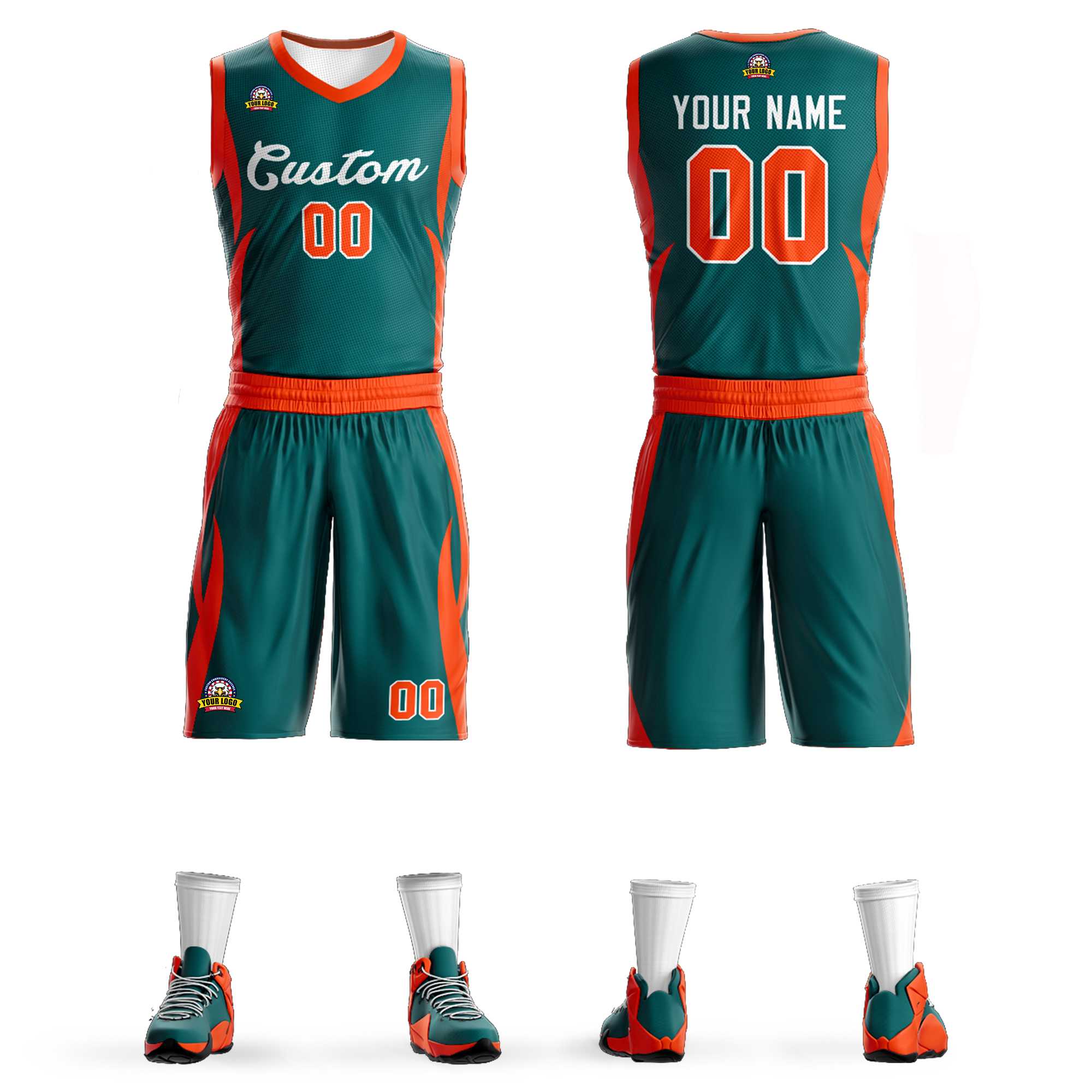 Custom Aqua White Classic Kits Mesh Basketball Jersey