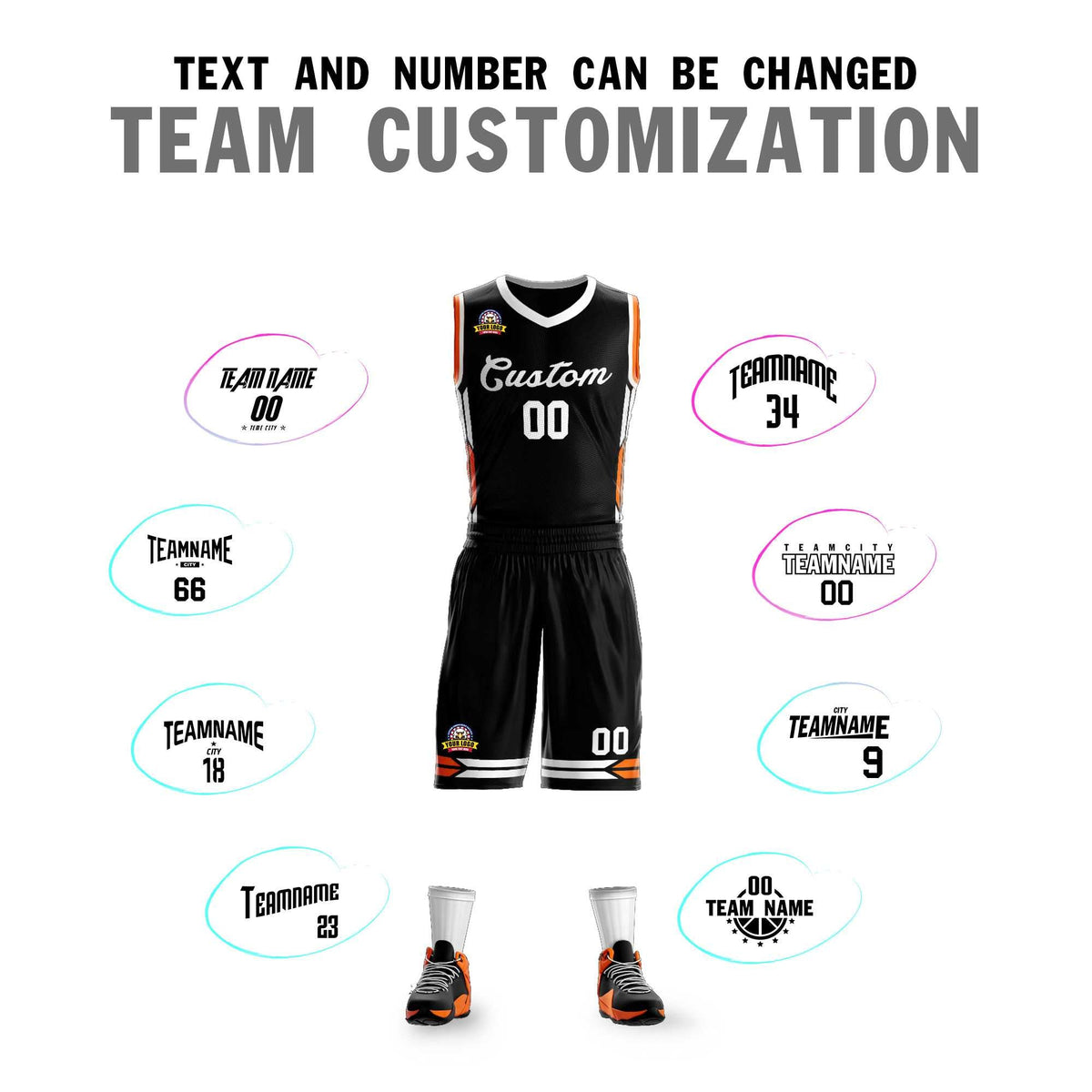 Custom Black White Classic Kits Mesh Basketball Jersey