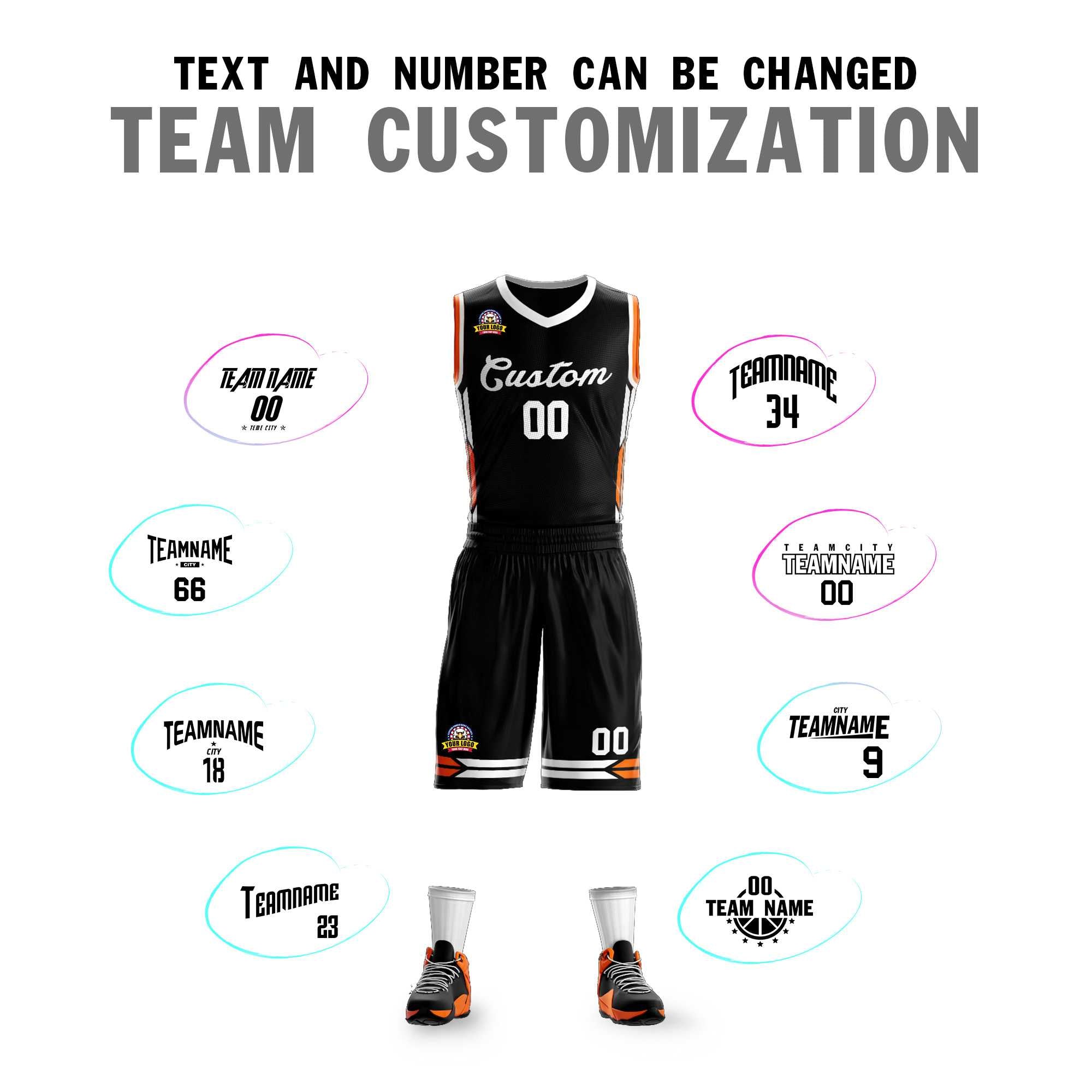 Custom Black White Classic Kits Mesh Basketball Jersey