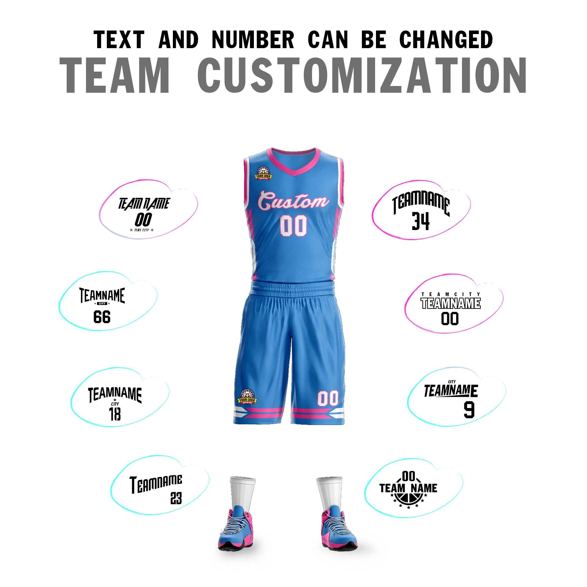 Custom Powder Blue White Classic Kits Mesh Basketball Jersey