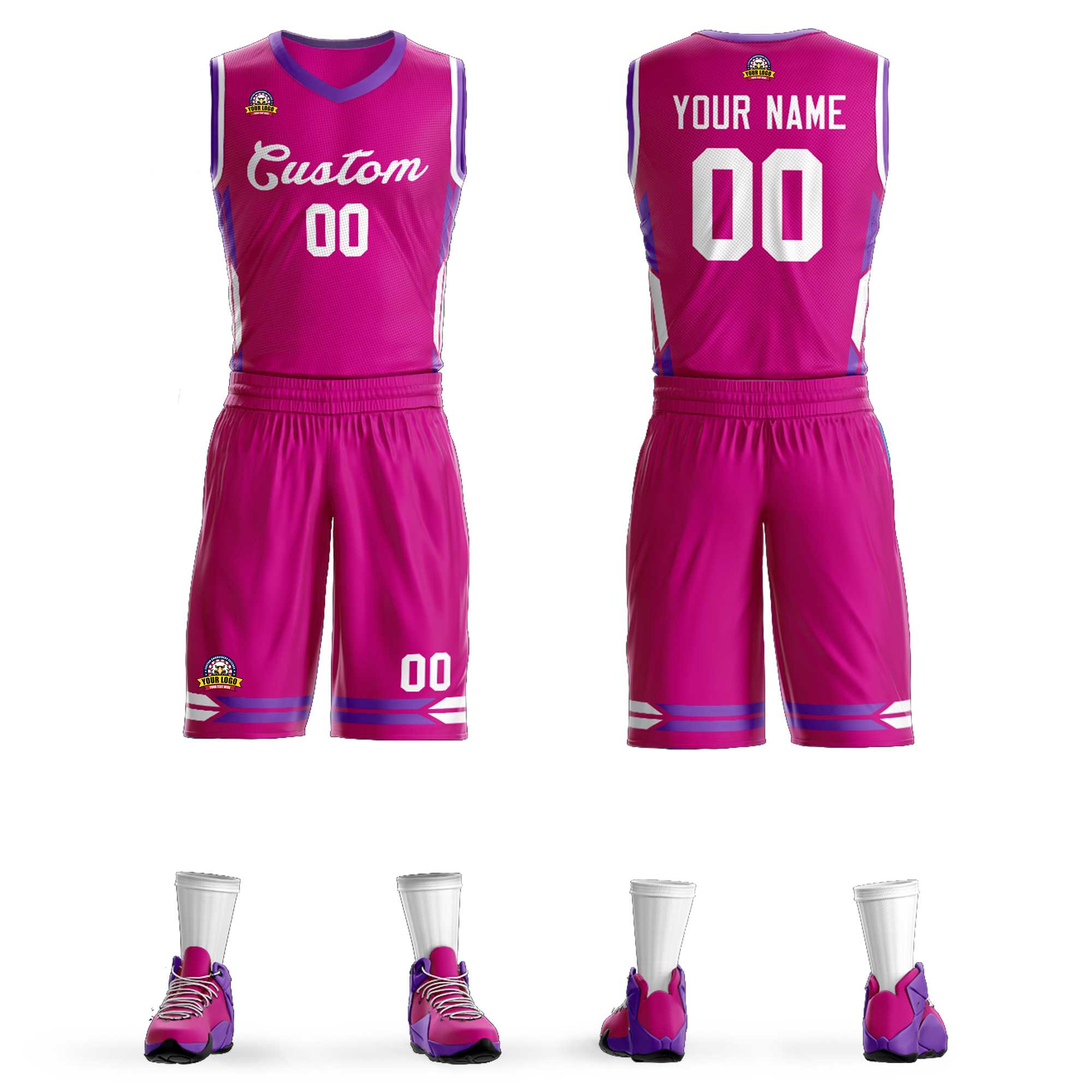 Custom Red Red Classic Kits Mesh Basketball Jersey