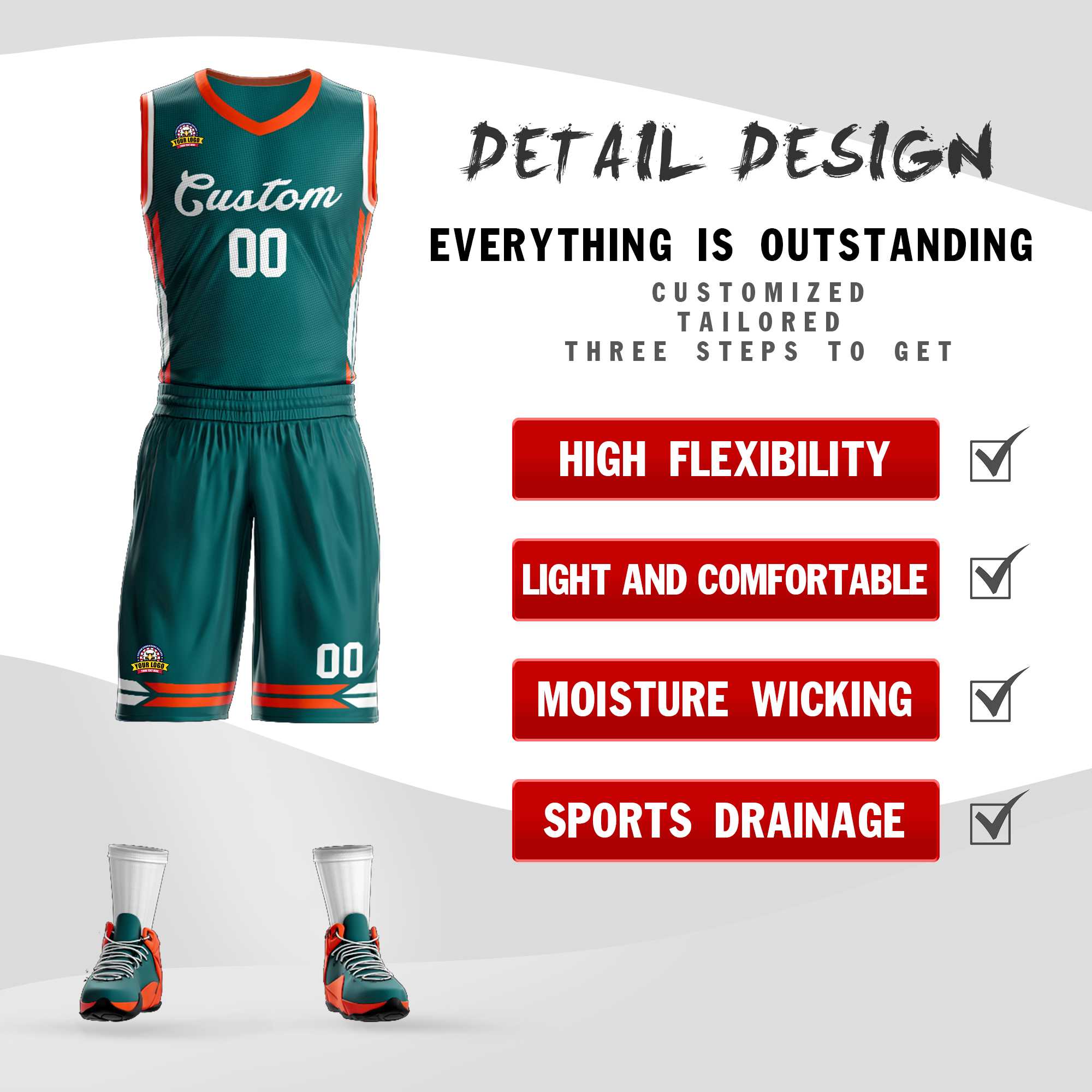 Custom Aqua White Classic Kits Mesh Basketball Jersey