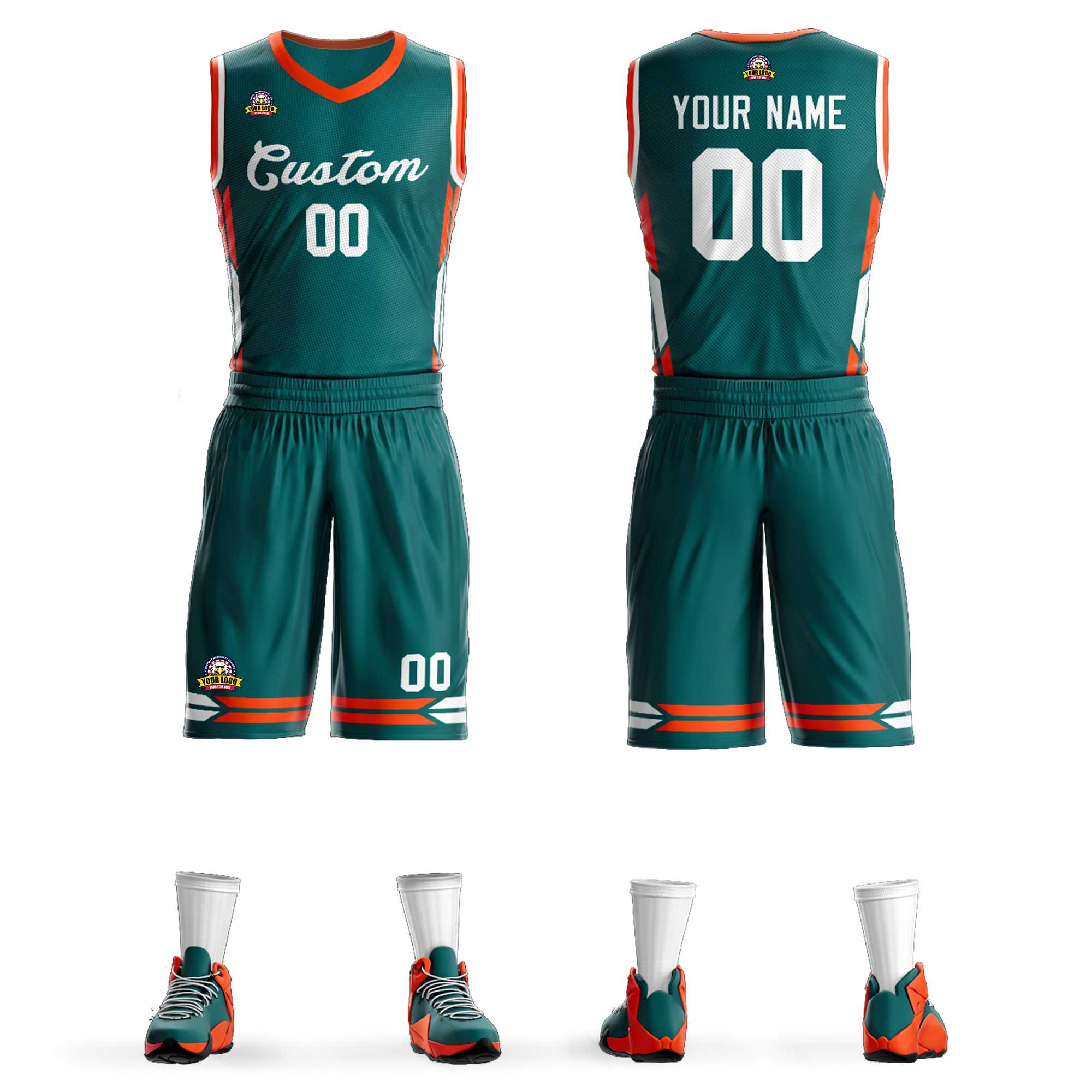 Custom Aqua White Classic Kits Mesh Basketball Jersey