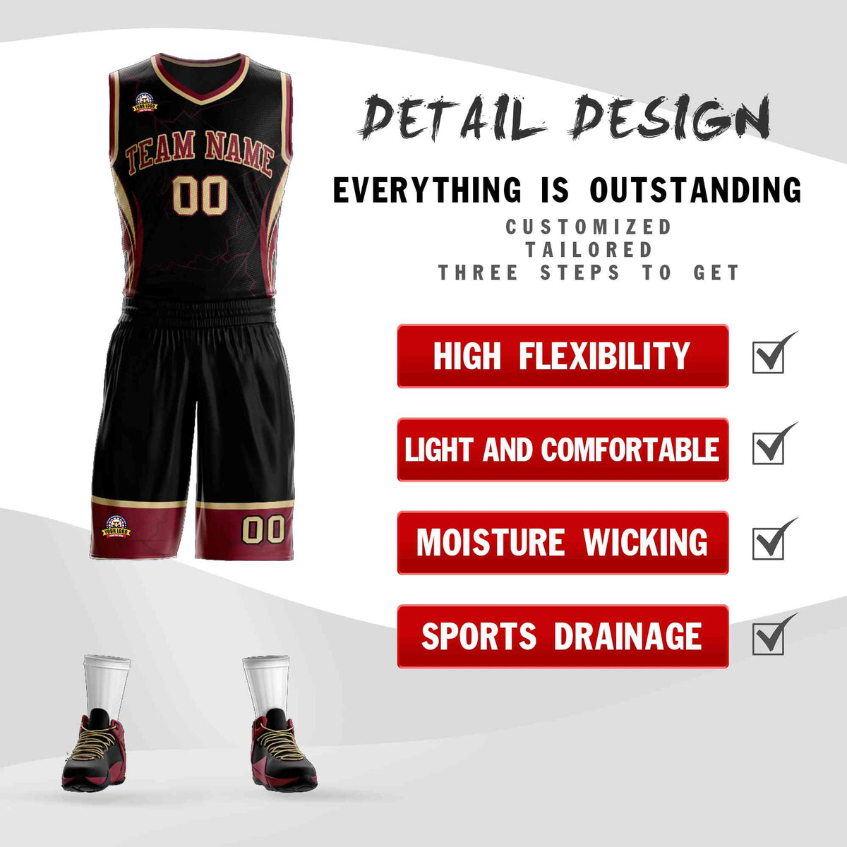 Custom Black Maroon-Khaki Graffiti Pattern Kits Lightning Basketball Jersey