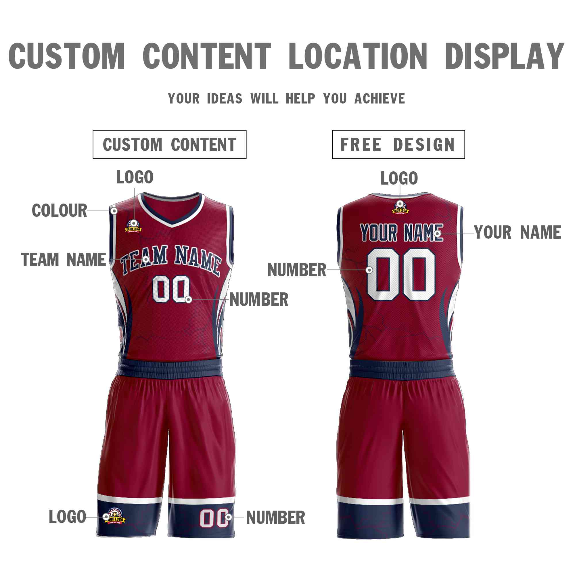 Custom Maroon Navy-White Graffiti Pattern Kits Lightning Basketball Jersey
