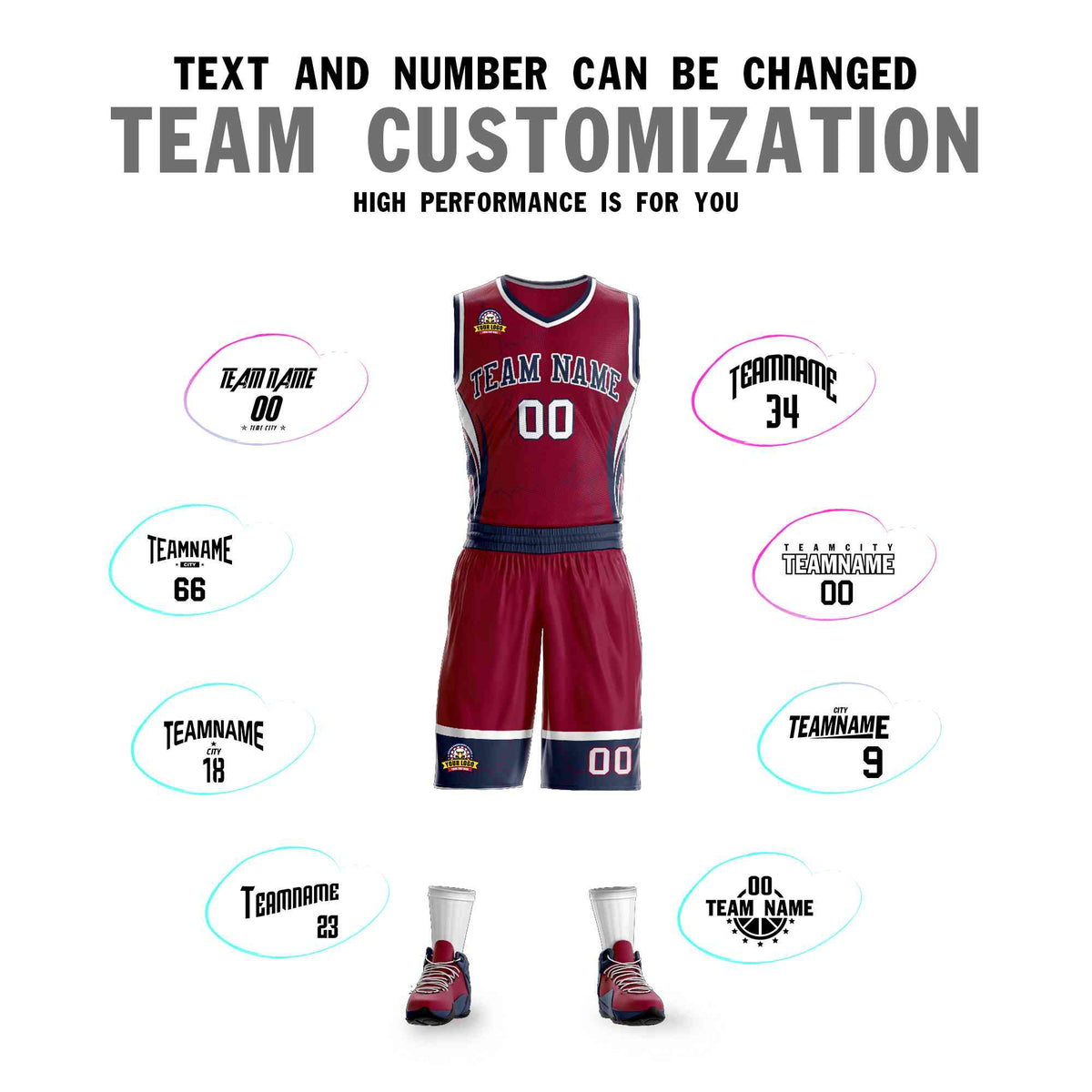 Custom Maroon Navy-White Graffiti Pattern Kits Lightning Basketball Jersey