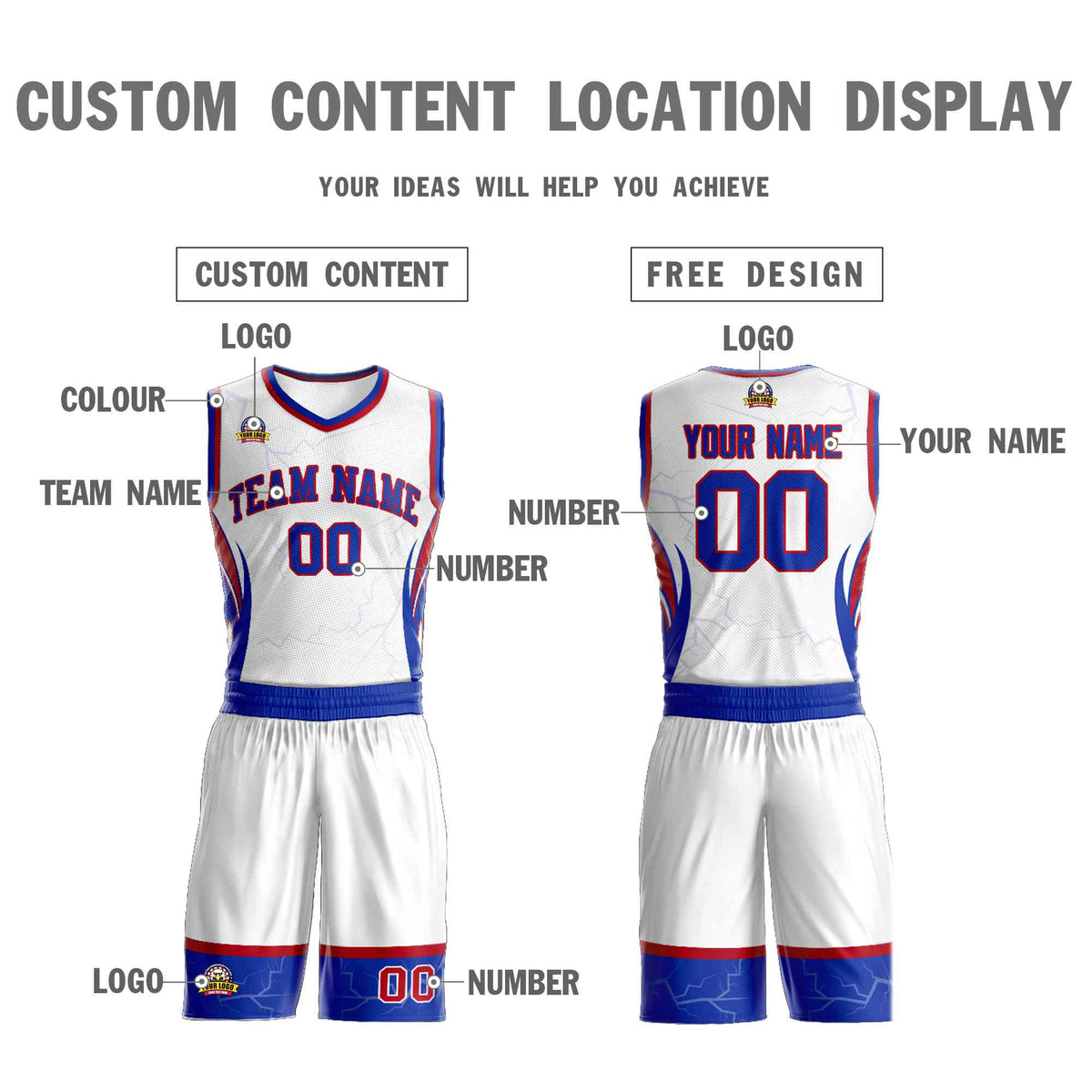 Custom Navy Orange-White Graffiti Pattern kits Lightning Basketball Jersey | KXKSHOP
